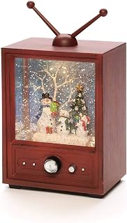 Konstsmide - Globo de Nieve LED, diseño de muñecos de Nieve, luz Blanca cálida, 3 Pilas AA, 1,5 V, 8 Canciones, Color marrón