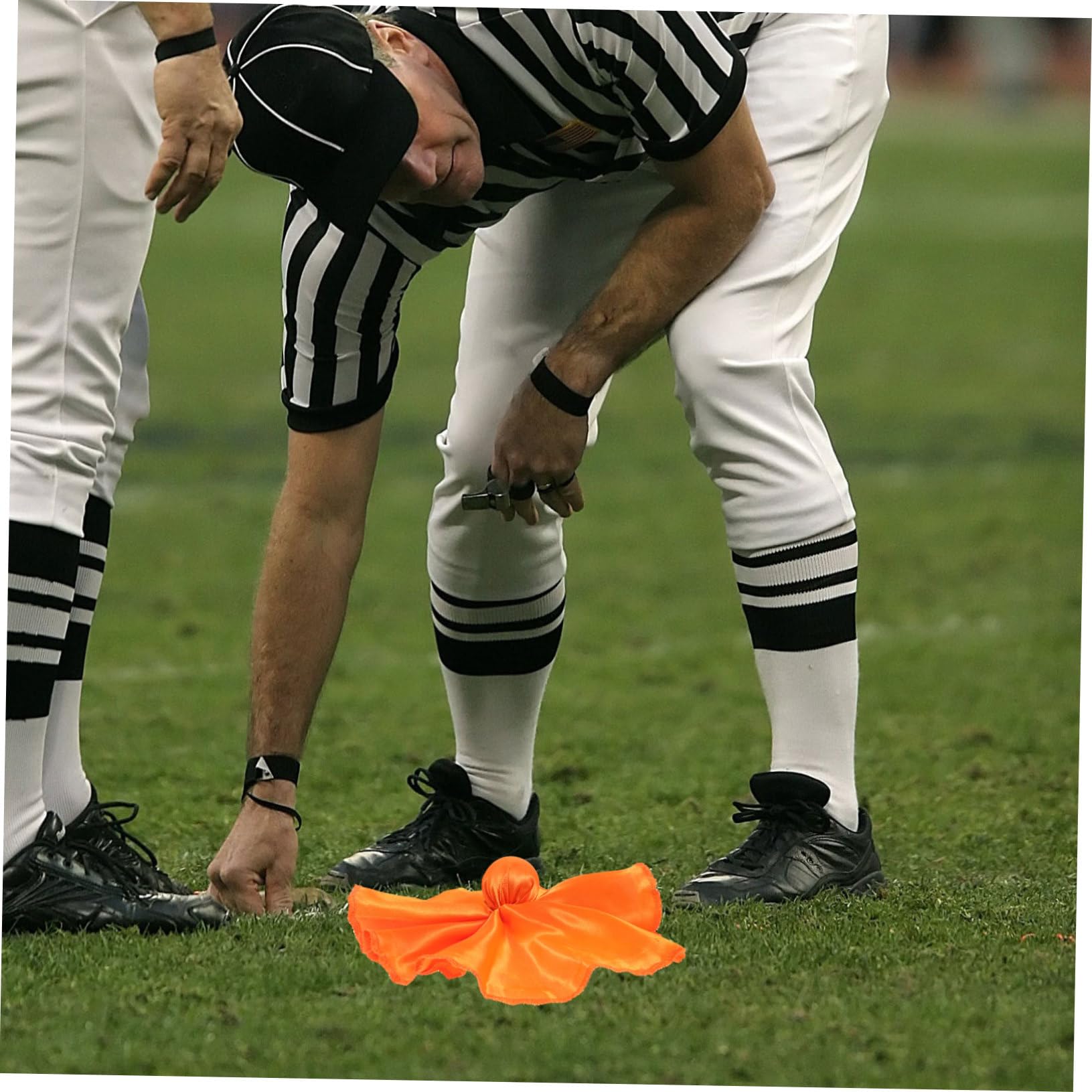BCOATH Football Referee Kit 4pcs Penalty Flags Orange Football Flags for Referee Sports Game Accessory