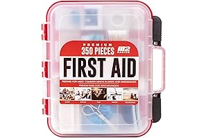M2 BASICS Professional 350-Piece Home Medical Supplies Emergency First Aid Kit