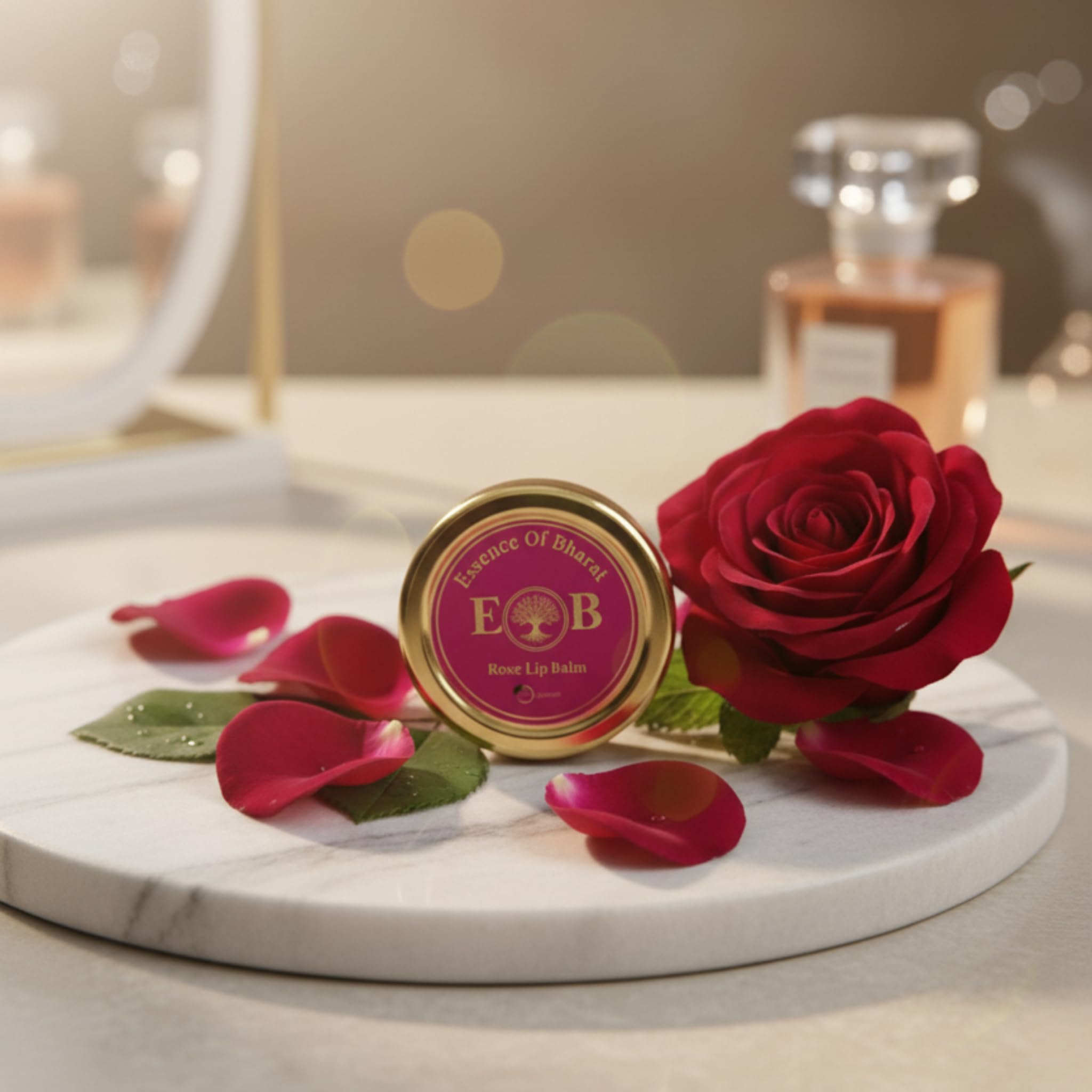 EOB Rose Lip Balm Fresh Infused Rose Lip Balm With Almond Oil, Cocoa Butter | Ultra - Nourishing Balm For Dark & Chapped Lips | 10 GM | Unisex-image-42