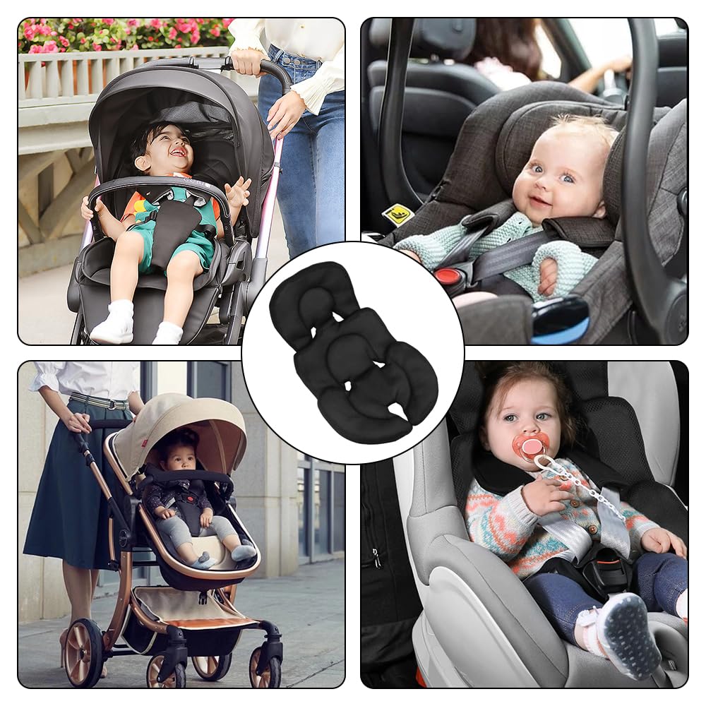 Riduttore Passeggino Universale, Cuscino per Seggiolino Auto, Materassino Passeggino Universale, Traspirante Antisudore, Cuscino Riduttore Passeggino per Passeggino, Seggiolino Auto (Nero)