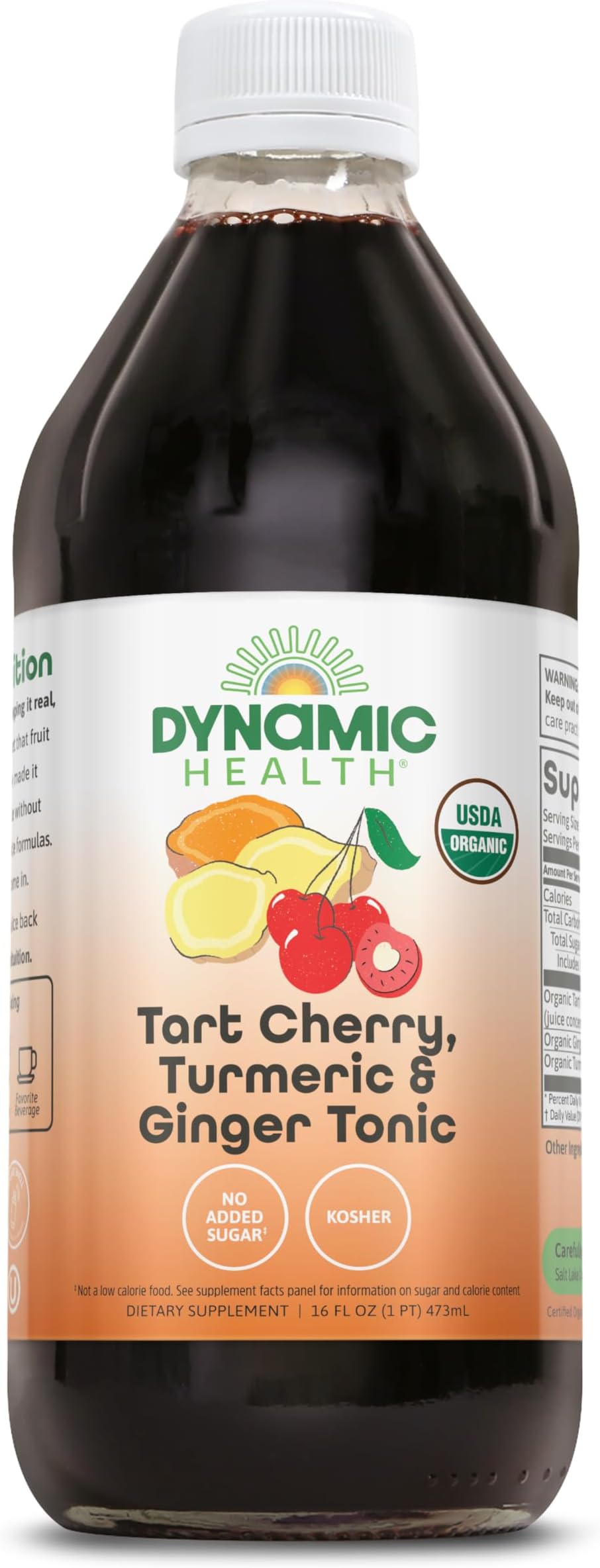 Dynamic Health Tart Cherry Juice Tonic with Turmeric & Ginger Vegetarian and