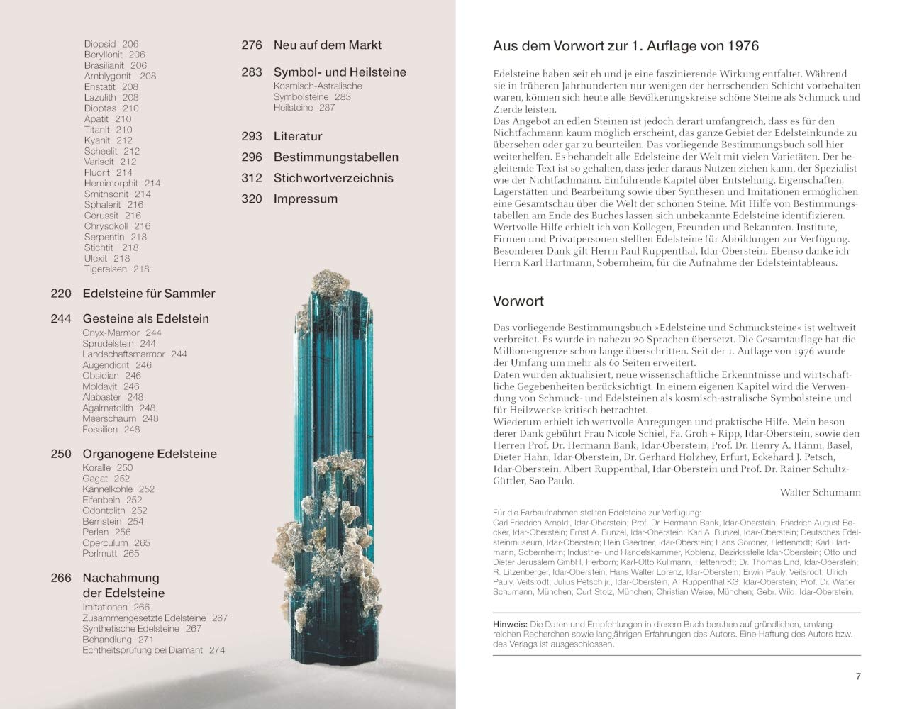 Edelsteine und Schmucksteine: Alle Arten und Varietäten 1900 Einzelstücke