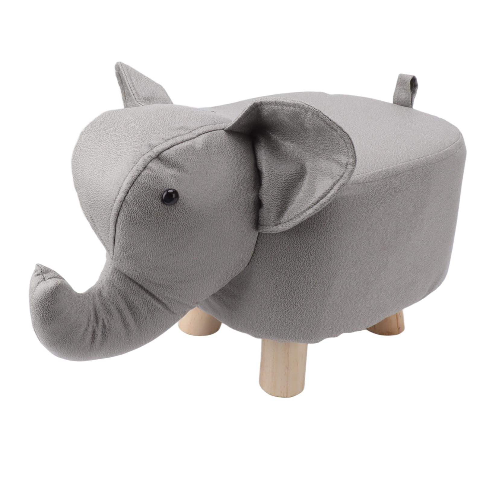 Poggiapiedi A Forma Di Animale Di Elefante Da 9,8 Pollici, Pouf Poggiapiedi Con Morbido Cuscino Imbottito E Piedini Antiscivolo, Comodo Sgabello Carino Per Bambini Asilo (Light Grey)