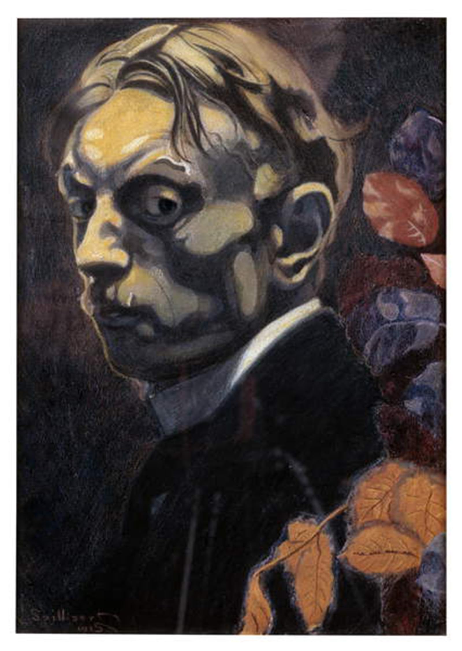 ARTXLXXBN Famous Print Painting Colorful Art Print Self Portrait by Leon Spilliaert Canvas Art Decorations for Home Decor 60x90cm