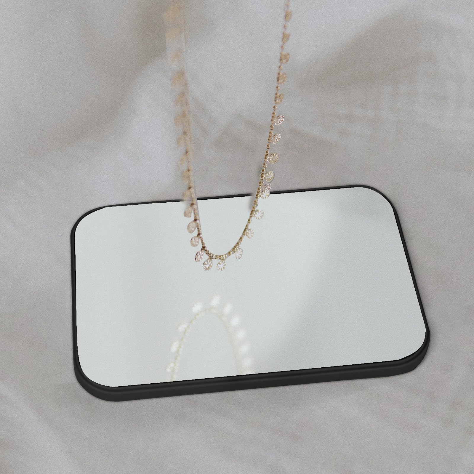 Lot de 10 miroirs de maquillage de table et de bureau, 20,3 cm, simple et portable, avec support, à suspendre au mur, noir