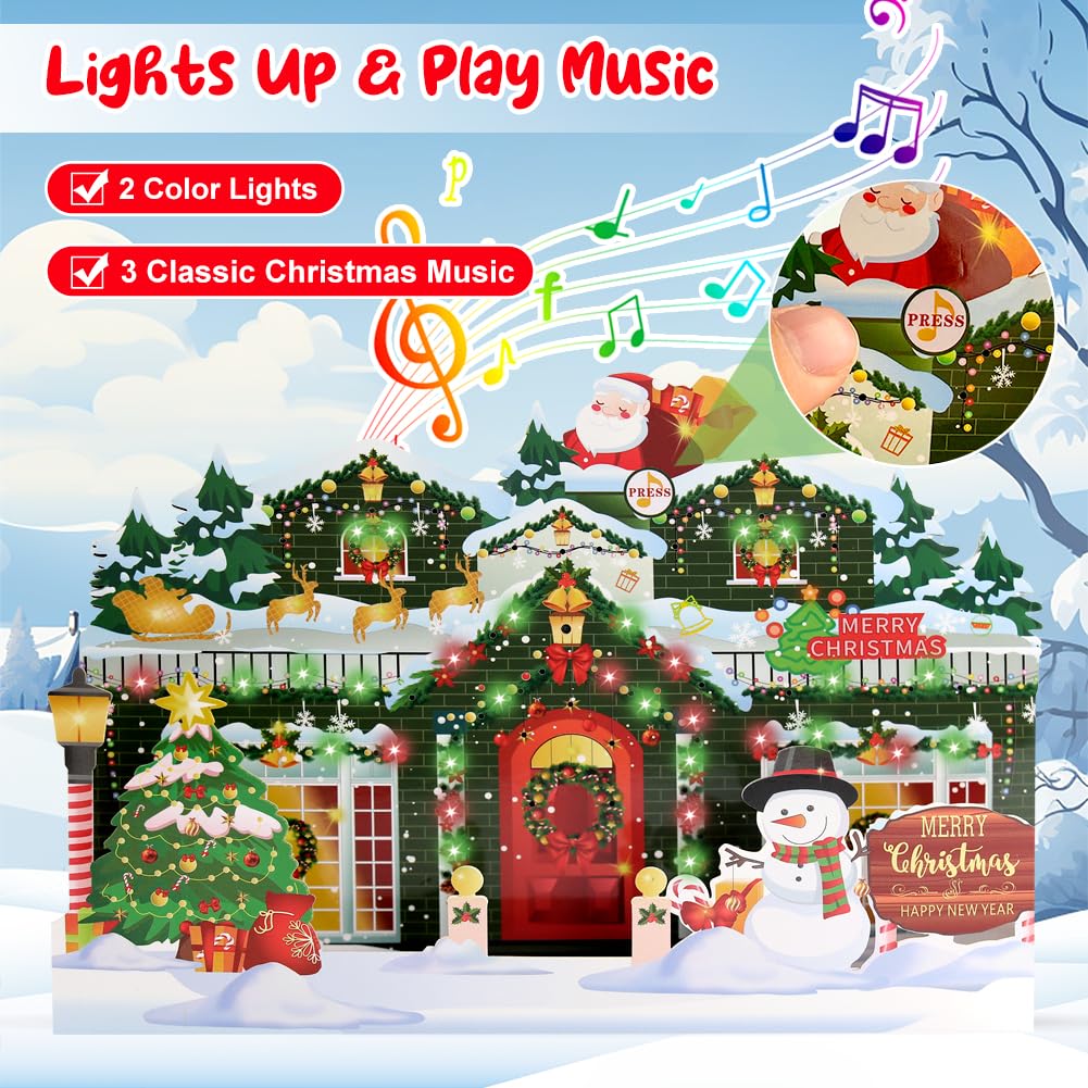 YANHAIGONG Pop Up Christmas Cards With Light And Music,Christmas Tree - View #8