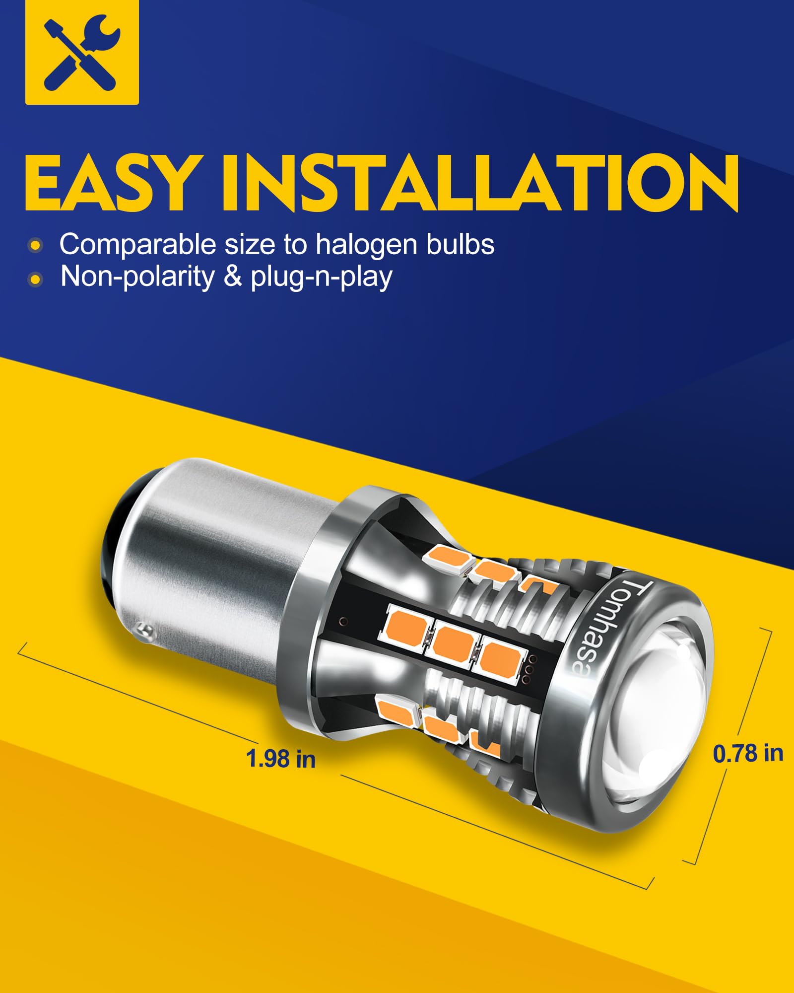 1157 - Bombillas LED de repuesto para bombillas intermitentes, color amarillo ámbar BAY15D 7528 2057 2357 LED de repuesto para luces intermitentes delanteras y traseras, luces intermitentes