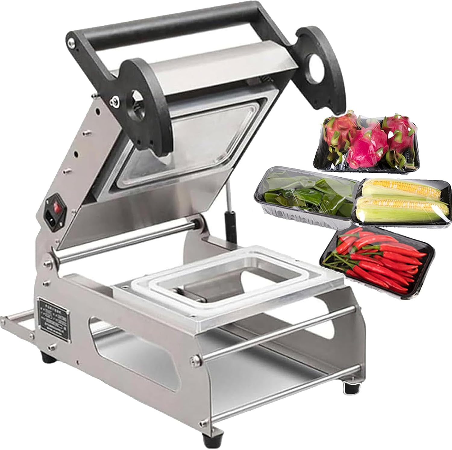 Food Tray Sealer Hand Wrapping Machine for Takeaway Boxes, Heating Film Sealing Solution, Compact and Efficient Packaging Tool
