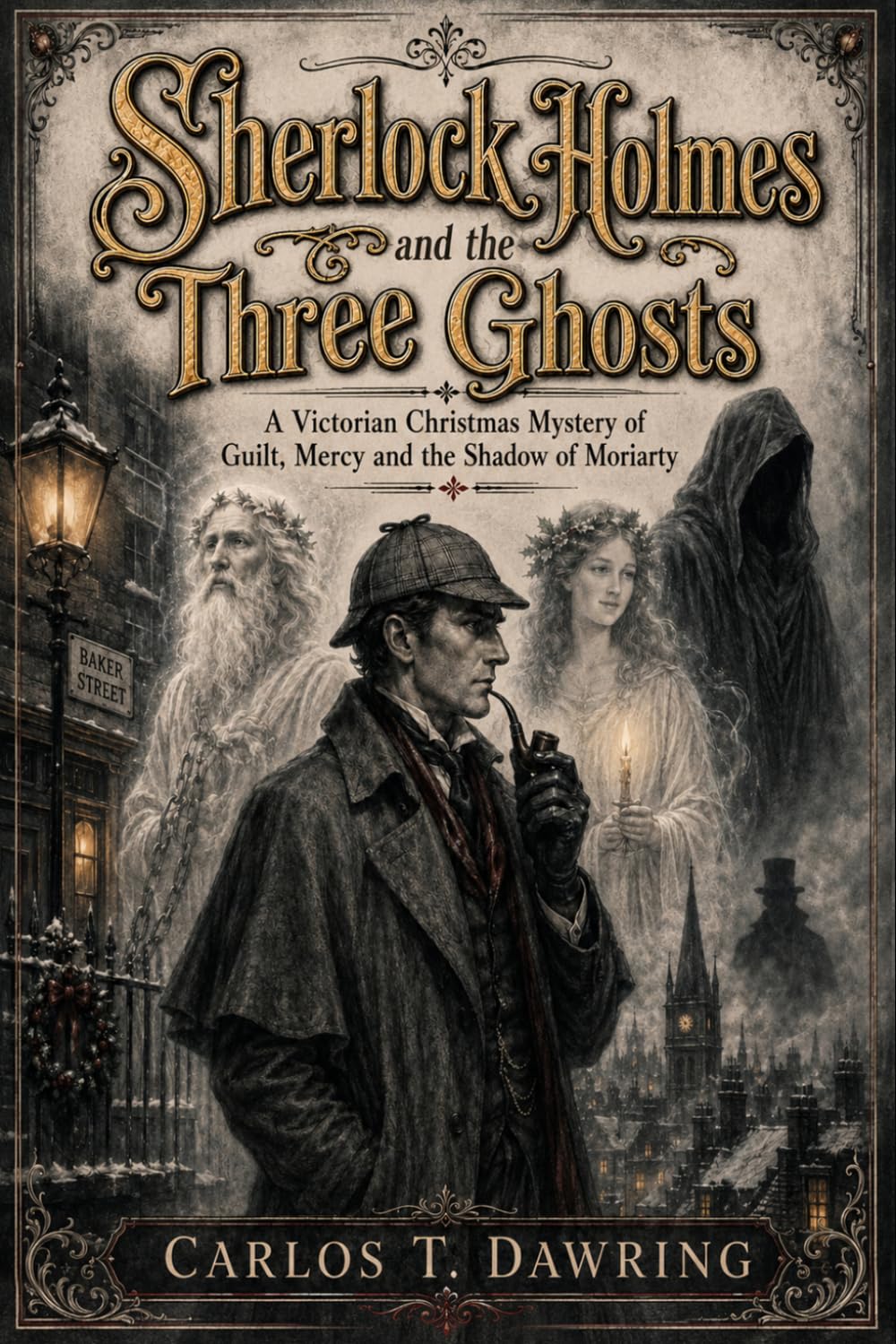 Sherlock Holmes & the Three Ghosts: A Victorian Christmas Mystery of Guilt, Mercy & the Shadow of Moriarty (The Carlos T Dawring Victorian Murder Mysteries)