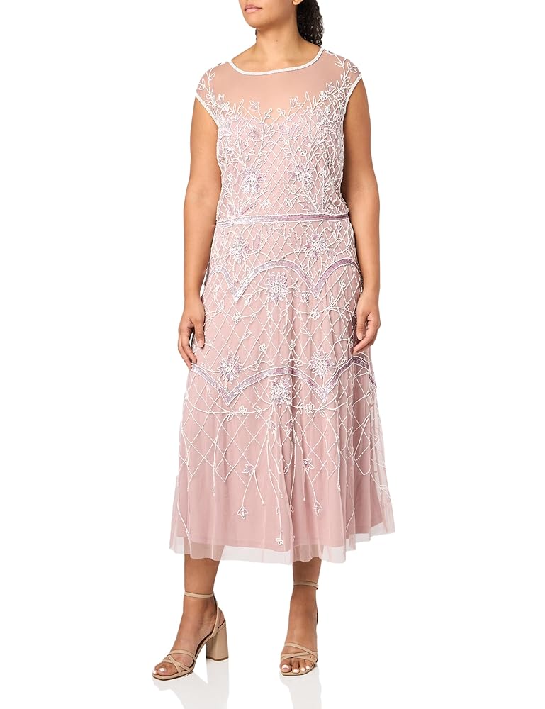 Amazon.com: Adrianna Papell Women's Plus Size Bead Mesh