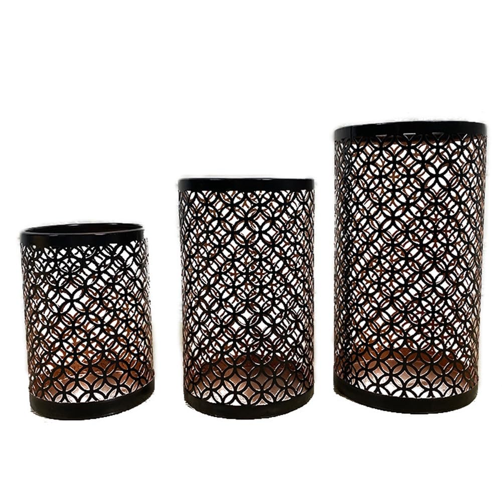 CTRLZS Nordic Iron Art, Hollow Candlestick, Three-Piece Candlestick, Handicrafts, Decoration, Life