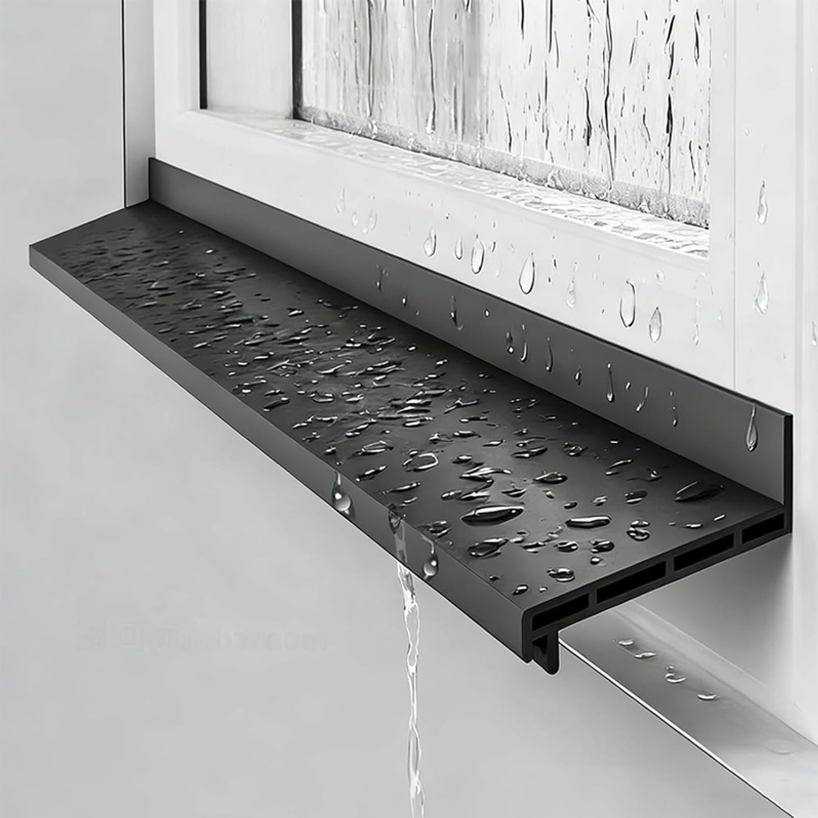 Joint d'étanchéité Autocollant en Caoutchouc pour fenêtre, Joint Anti-Pluie Noir pour fenêtres de 1,1 à 5,5 m, Largeur 4,6 à 5,6 cm, Coupe-Froid étanche, Installation Facile, écoénergétique