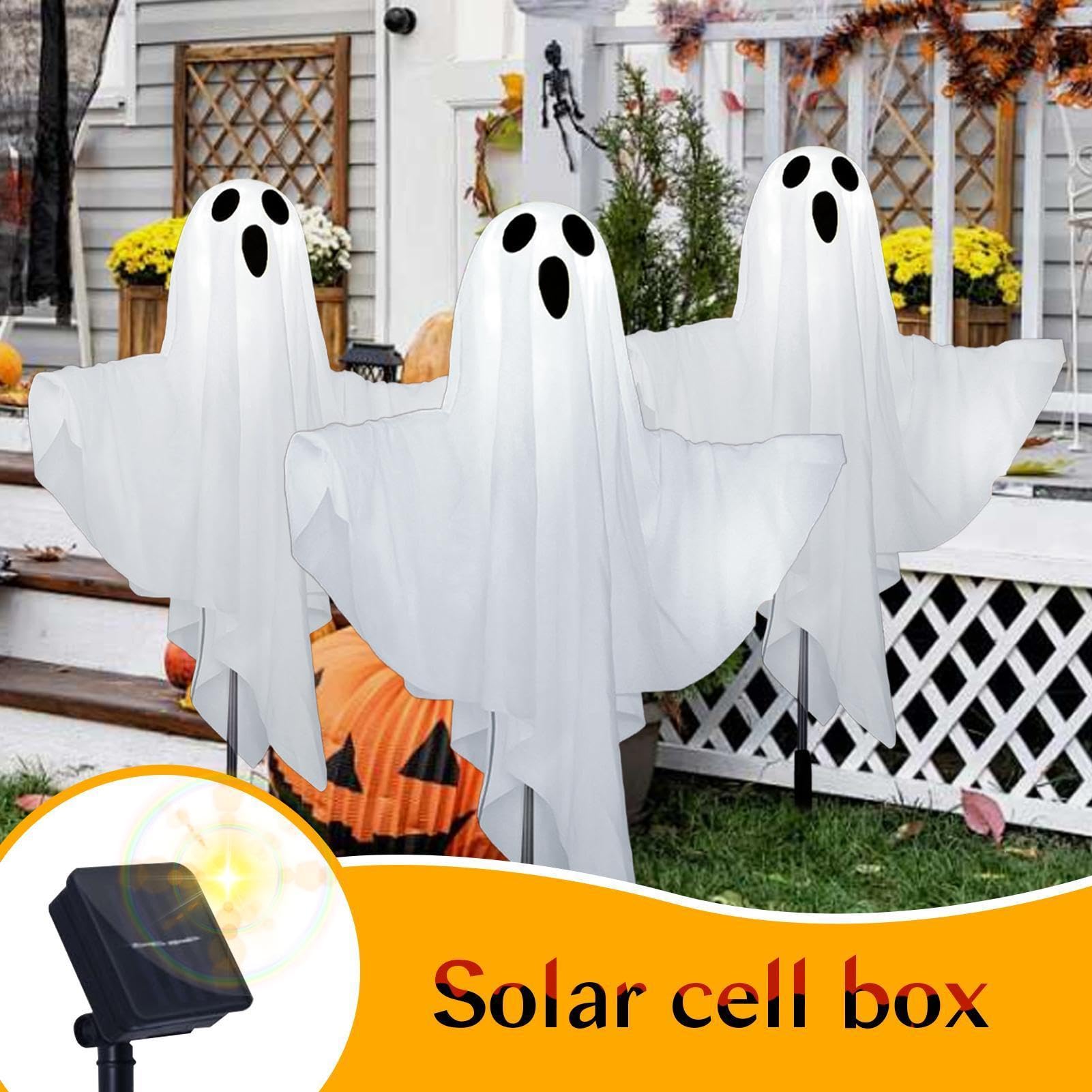 da Percorso Esterno | Addobbi paurosi e spaventosi per feste | Decorazioni fantasma illuminabili a energia solare | per giardino portico patio passerella recinzione feste festività