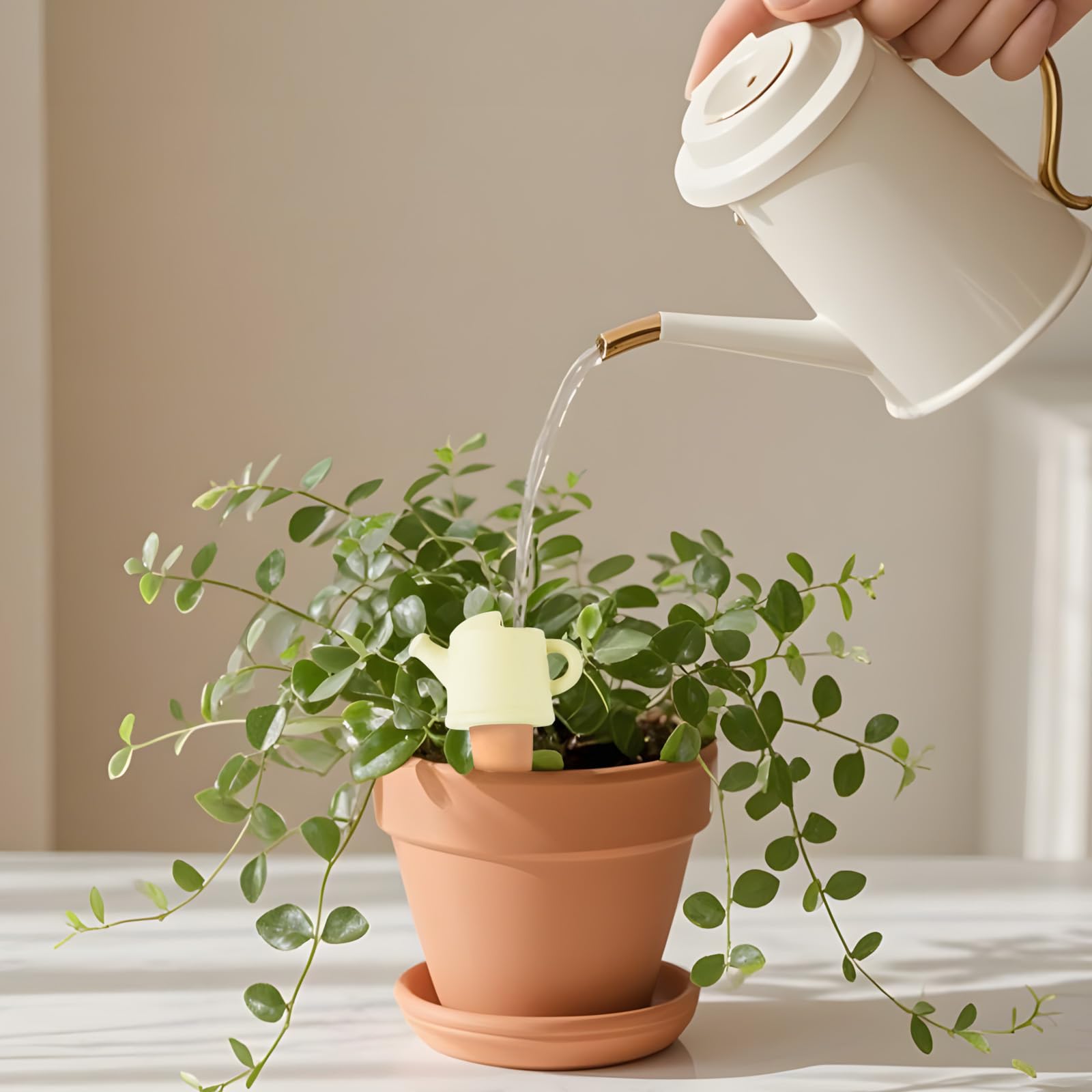 4 Pezzi Innaffiare Piante in Vacanza, Riutilizzabili Olla Terracotta per Irrigazione, Annaffiare Piante in Vacanza per Fiori, Piante in Vaso e Piante da Giardino