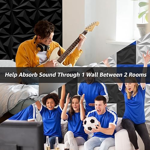 Miniatura 6 de Art3dwallpanels Paquete de 20 paneles acústicos de pared insonorizados de espuma acústica amortiguadores de sonido, absorción de sonido 3D, 12 x 12