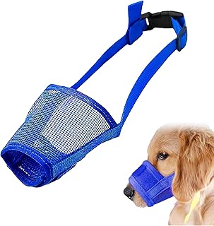 Maulkorb für Hunde, Schutz vor Kauen und Beißen, Atmungsaktives Design, Verstellbare Schlaufe, Anwendbar auf Netzmaulkorb für Große, Mittelgroße und Kleine Hunde (Blau) product image
