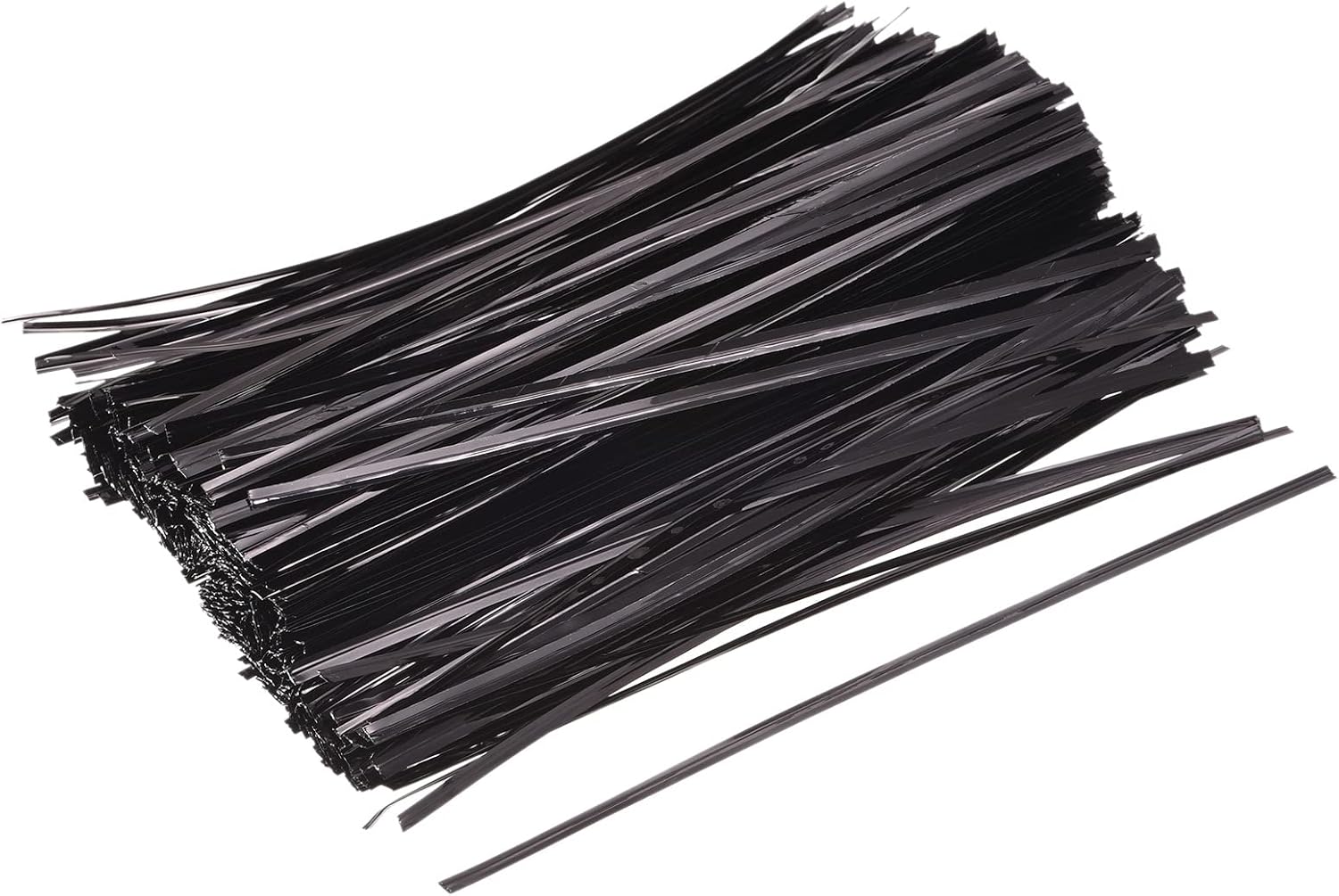 MECCANIXITY Foil Twist Ties 7" 18cm Metallic Plastic Closure Tie for Tying Bread, Candy, Cookies, Gift Bags Arts Crafts Ties Black Pack of 750