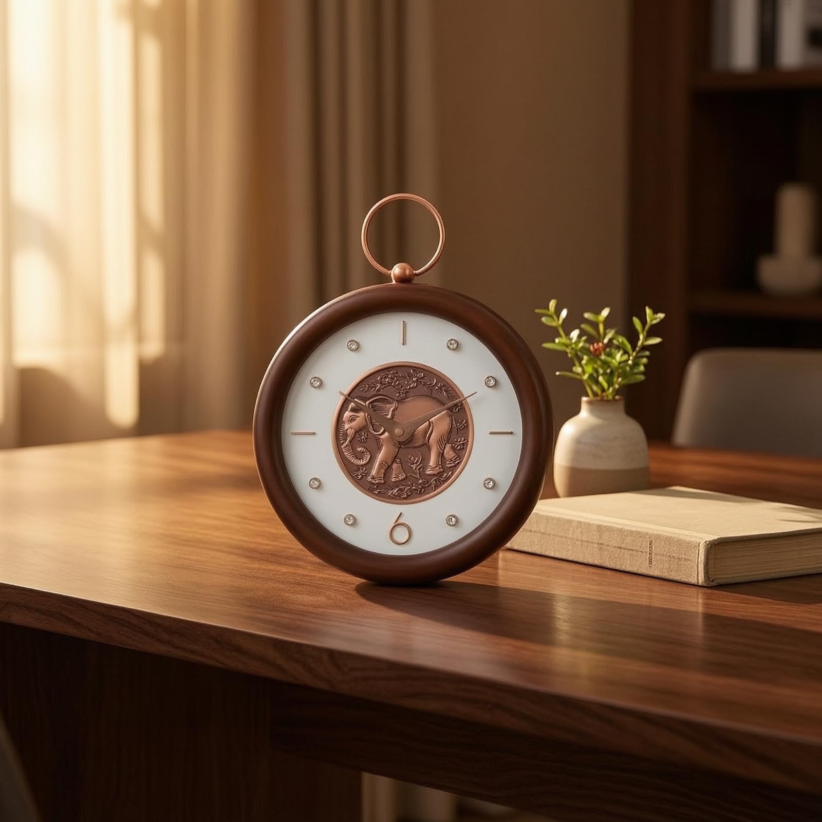 Orologio con Cornice in Legno Decorativo Orologio con Anello da Appendere per Ufficio, Moderno Cinese Con Cachi