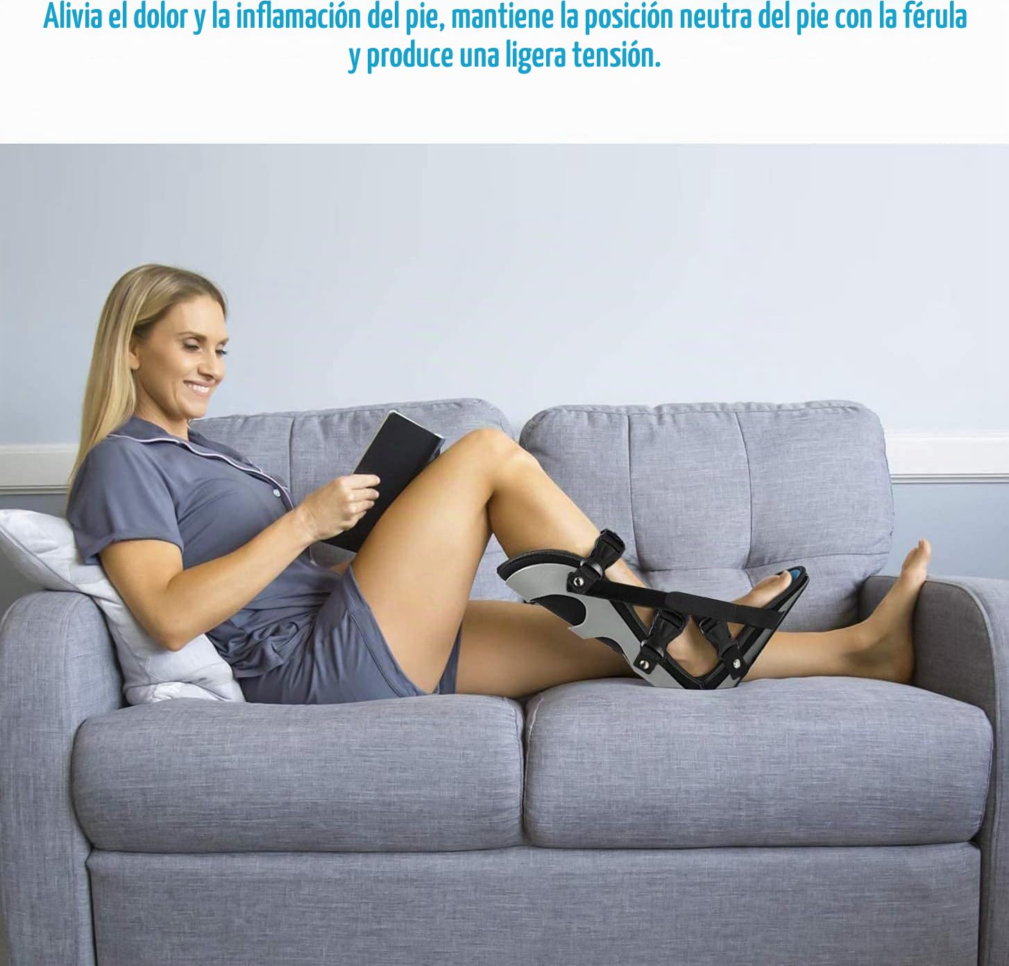 Fascitis plantar Férula Soporte para Pie Bota Tendinitis Brace para Fascia Tendón y pantorrilla Estiramiento Talón Hueso M