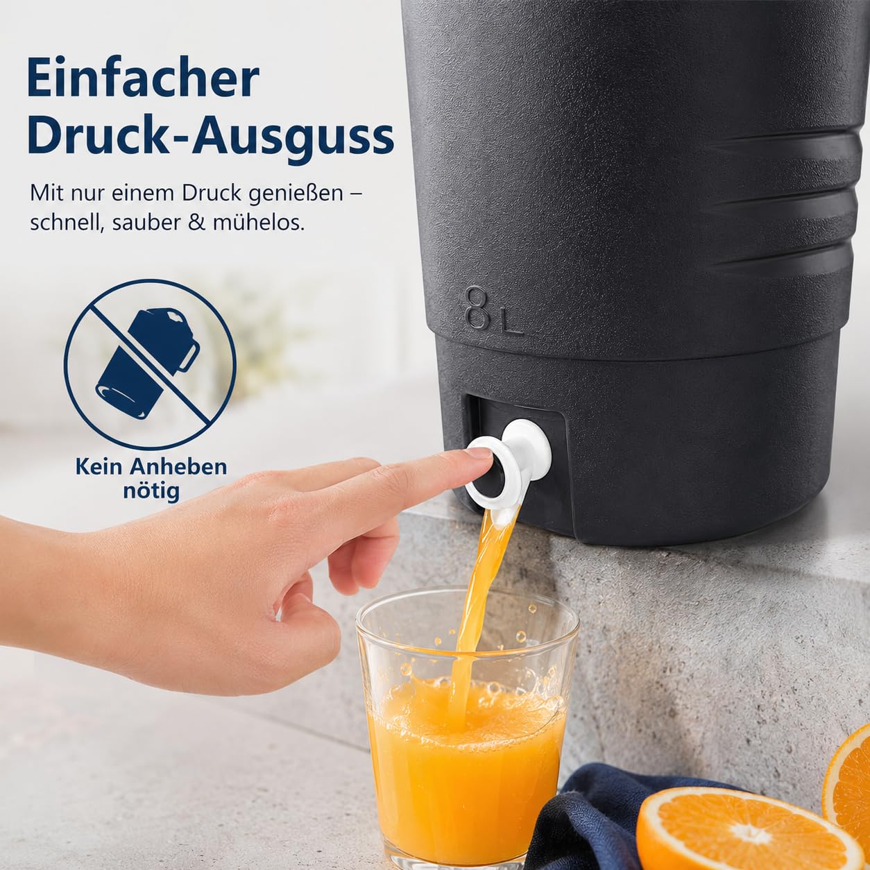 SISKEYCOOC - Dispenser di bevande isolato di alta qualità con rubinetto, dispenser per bevande fredde, thermos, dispenser per bevande calde, mantiene il blocco di ghiaccio, bevande fredde, latte, tè