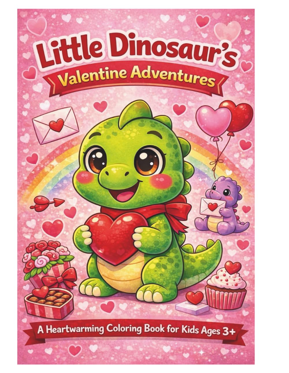 Little Dinosaur’s Valentine Adventures: A Heartwarming Coloring Book with Cute Dinosaur Scenes for Kids Ages 3+