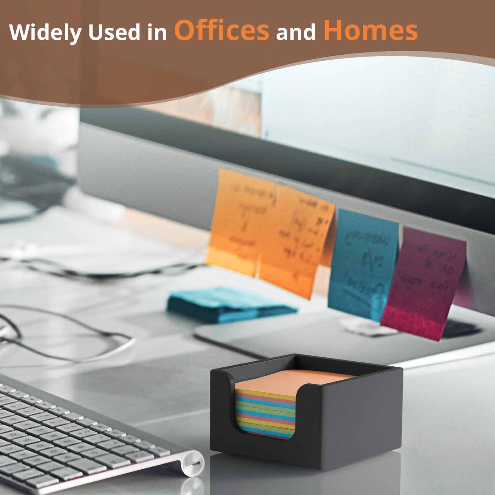 CMLKLZD Sticky Note Holder, Post It Note Dispenser for Office Desk Accessories, Self Stick Note Pad Holder, Memo Pad Holder Dispenser Organizer for School Office Desk Supplies, Black 4