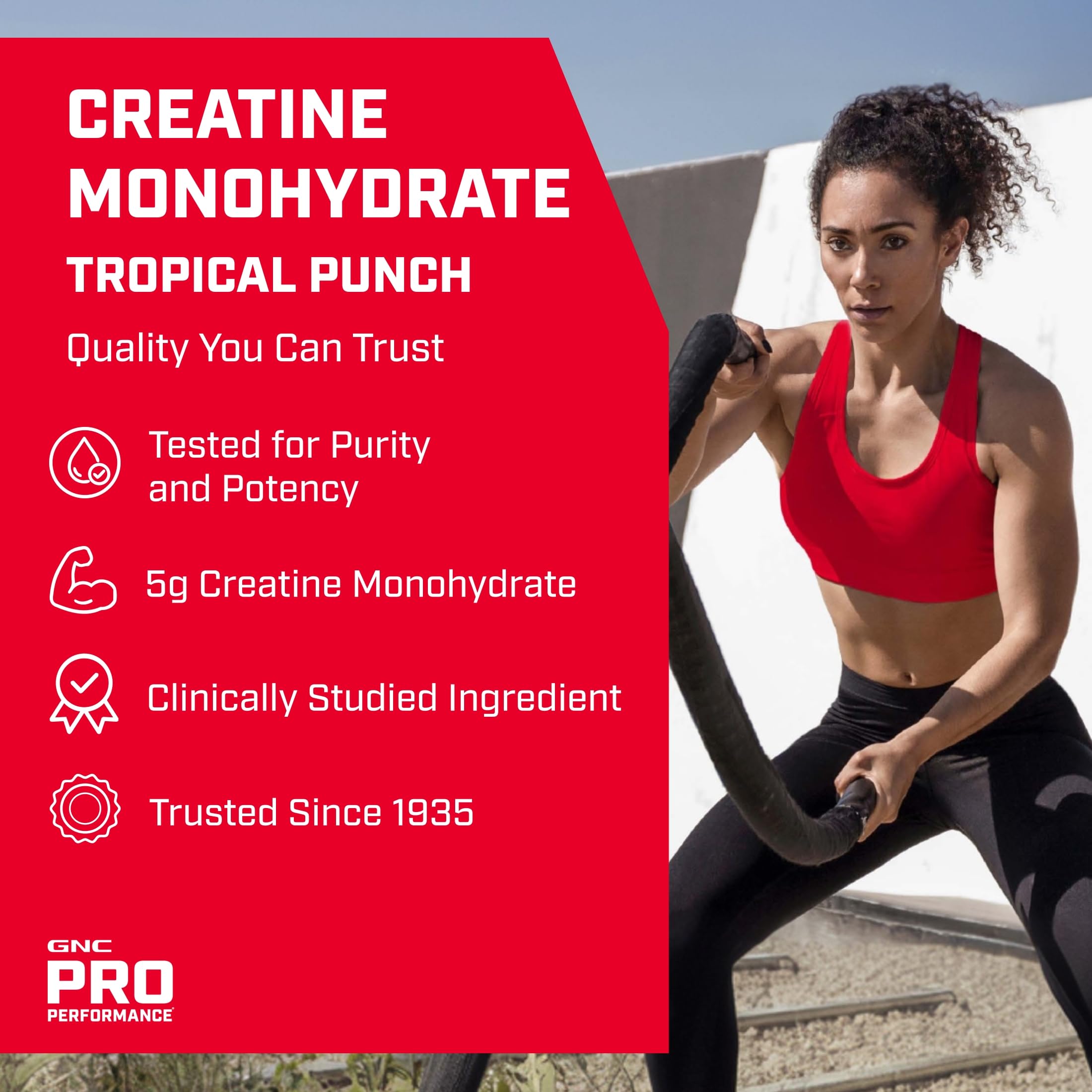GNC Pro Performance Micronized Creatine, Tropical Punch, 30 Servings — Amazon image 3