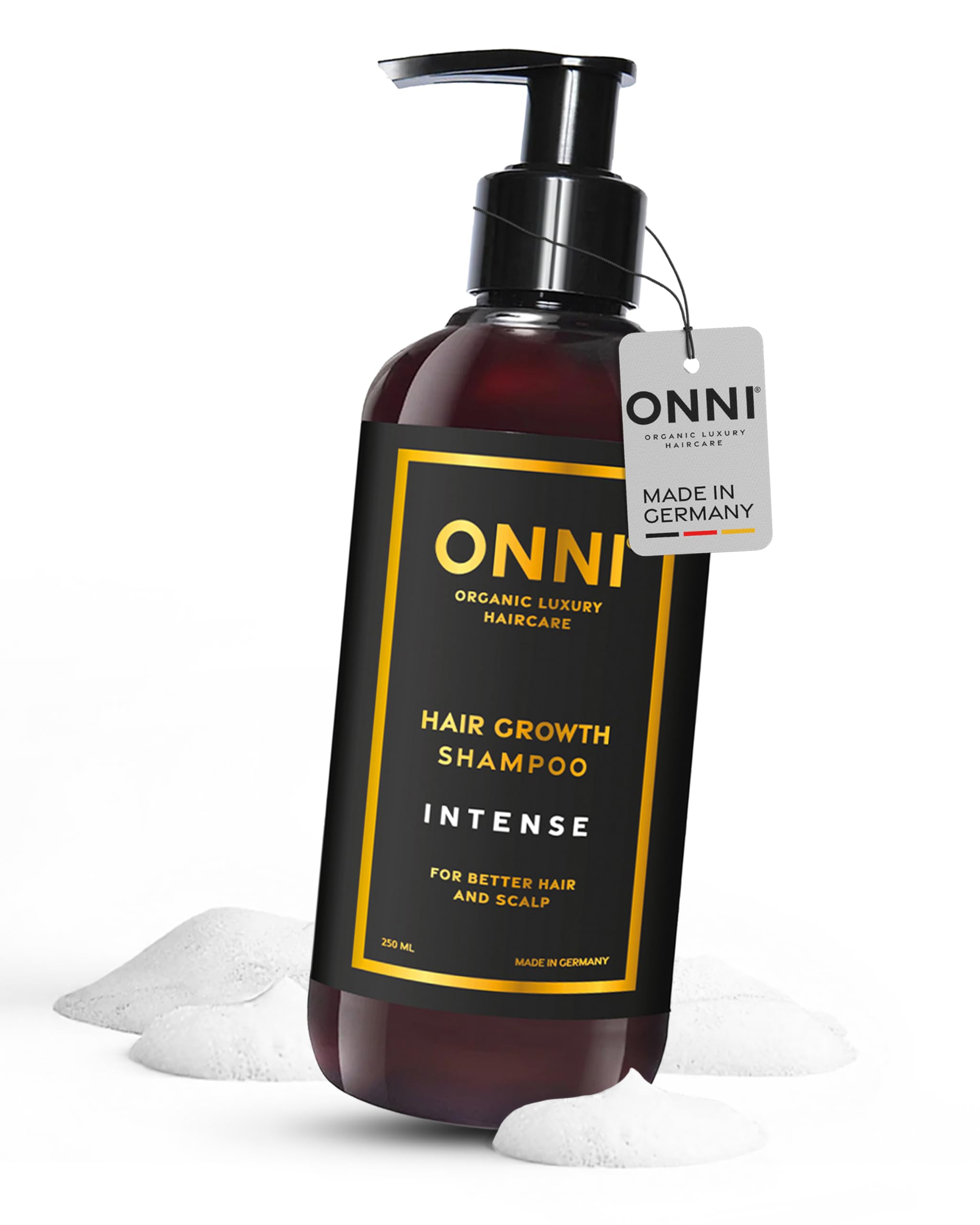 ONNI – INTENSE Shampoo für Haarwachstum 250ml – Haarpflege mit Follicusan & Koffein – Hair Growth Haarshampoo für sehr festes Haar – mit wertvollen Extrakten – sulfat-, silikon- & parabenfrei