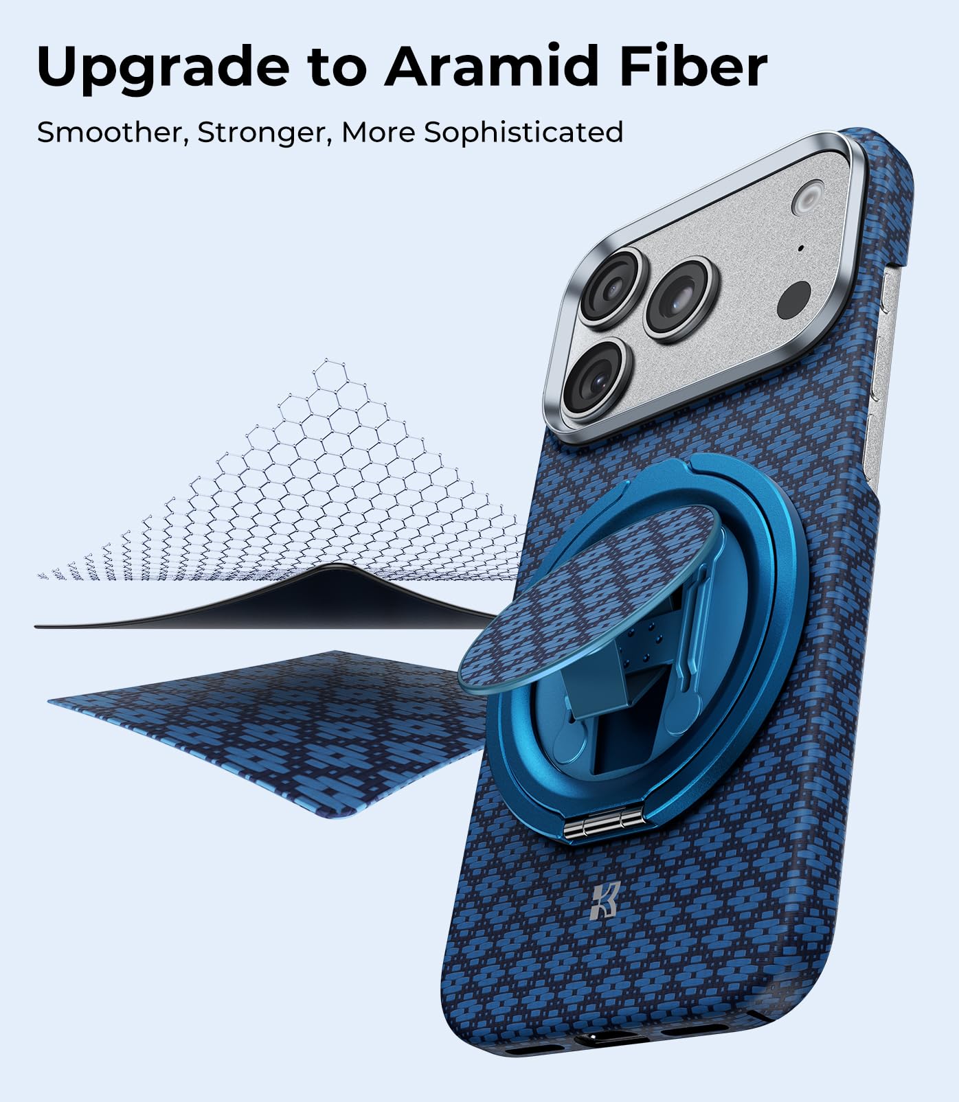 BENKS ArmorPop Anello Magnetico Cellulare per MagSafe - Impugnatura e Supporto Regolabile in Fibra Aramidica, Leggero e Resistente, per iPhone 17/16/15/14 Pro Max e Cover MagSafe