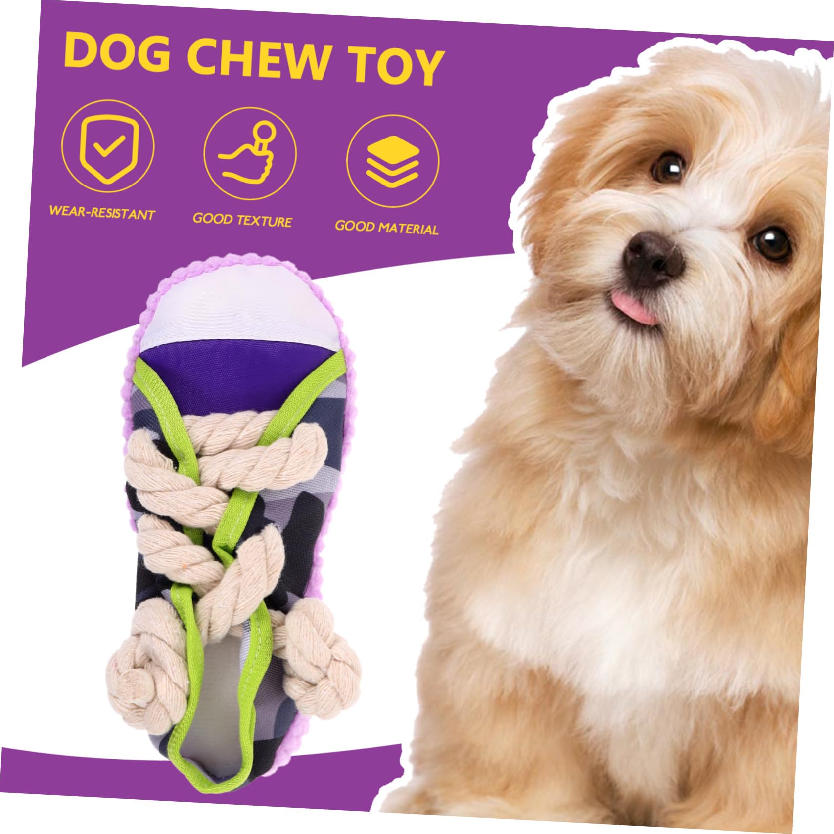 Veemoon Juguete para Perros Masticables con Sonido Cuerda de Algodón Resistente Forma de Zapato para Cachorros y Perros Pequeños Mediano y Grande para Dentición y Limpieza Dental