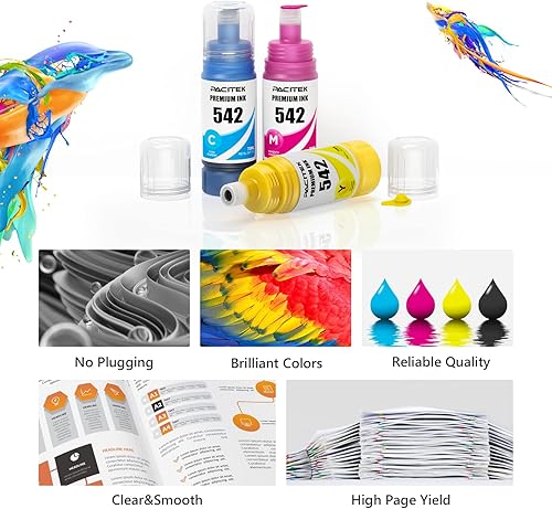 Miniatura 3 de Repuesto para botellas de repuesto de tinta Epson 542 para ET-5850 ET-5880 ET-5170 ET-16600 ET-16650 ET-5800 ET-5850 ET-5880 ET-5170 ET-16600