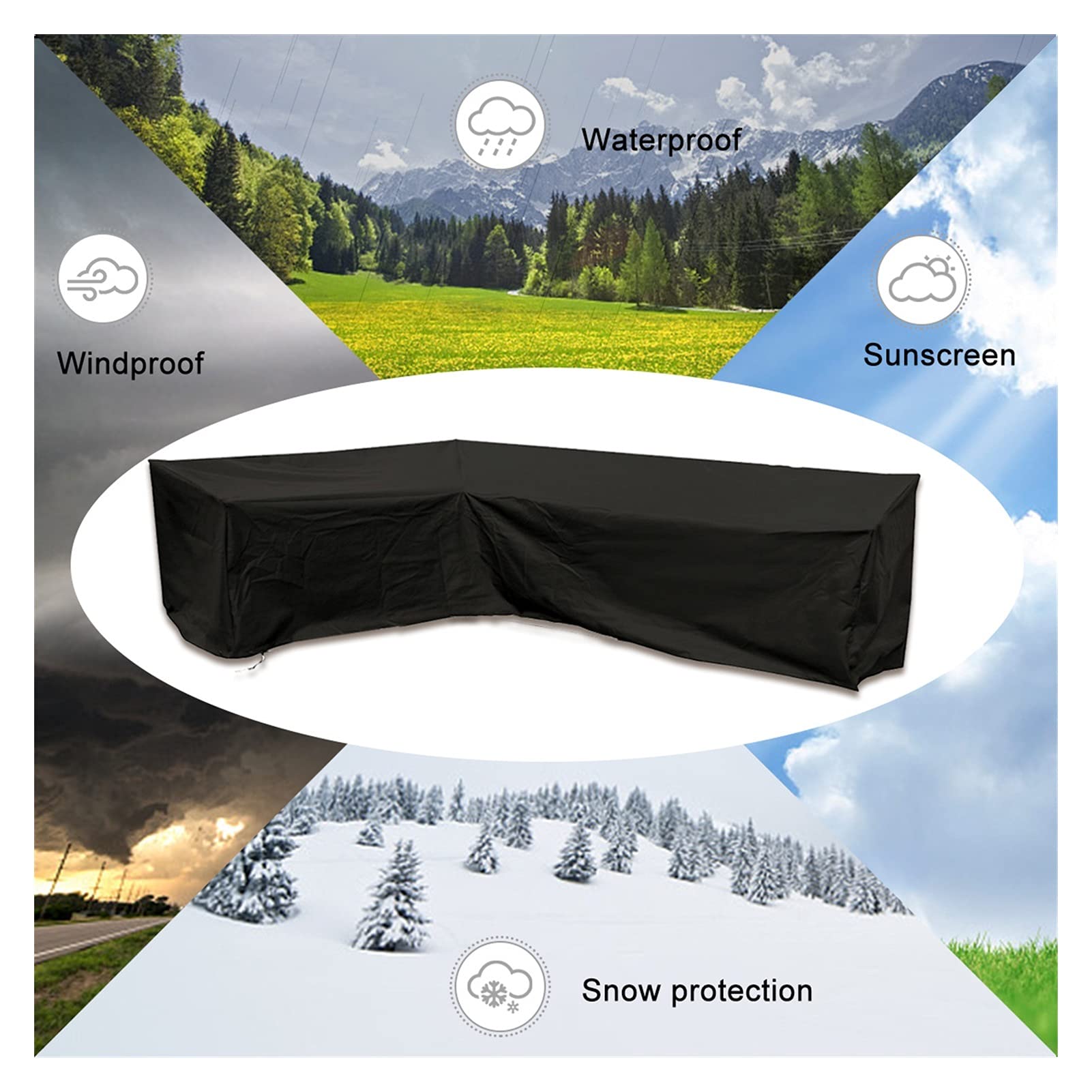 Tuinmeubelhoezen Waterdicht L-vorm, terrasmeubelhoes
