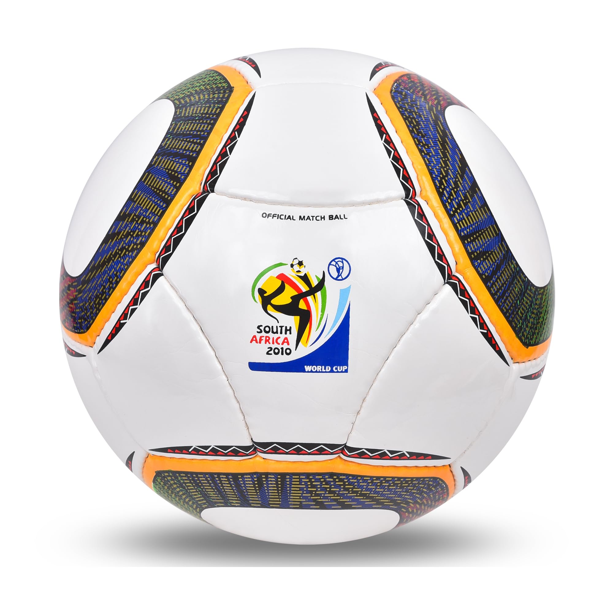 World Cup 2010 South Africa Final Match Replica Soccer Ball, Hand Stitched Official Size 5 Rexine Material Football, Vintage Collectible Gift for Fans, Training & Display, White Color