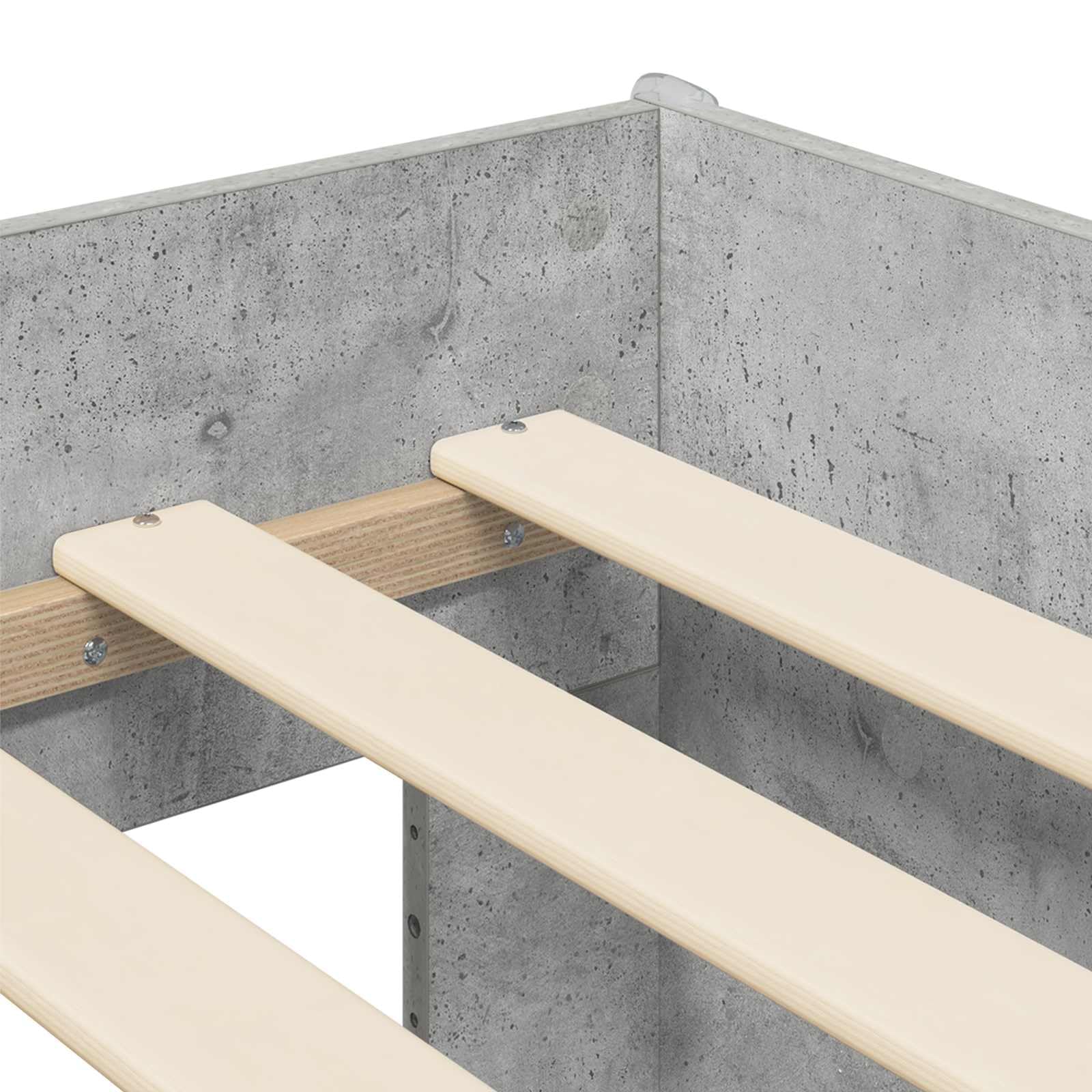vidaXL Pojedyncze łóżko dla dzieci z biurkiem Betonowy szary