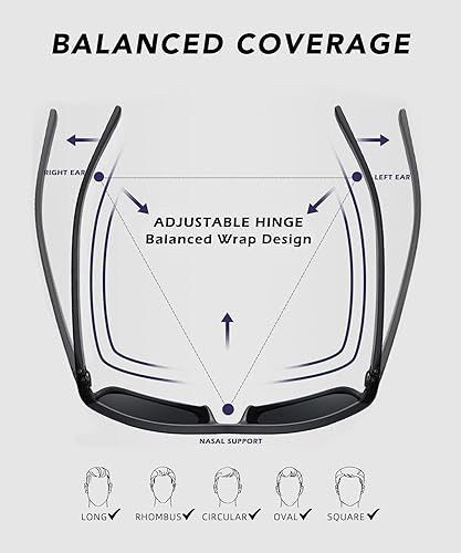 Miniatura 5 de Gafas de sol polarizadas para hombre, anteojos de sol polarizados con protección UV, lentes de sol ligeras para conducir, pescar, jugar al golf