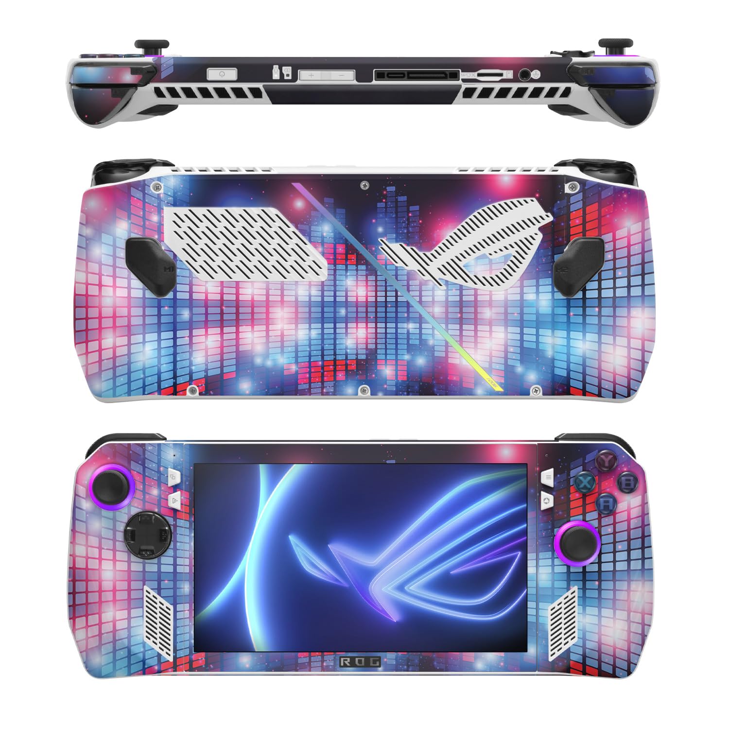 MightySkins Skin Compatible with Asus ROG Ally - Neon EQ | Protective, Durable, and Unique Vinyl Decal wrap Cover | Easy to Apply, Remove, and Change Styles