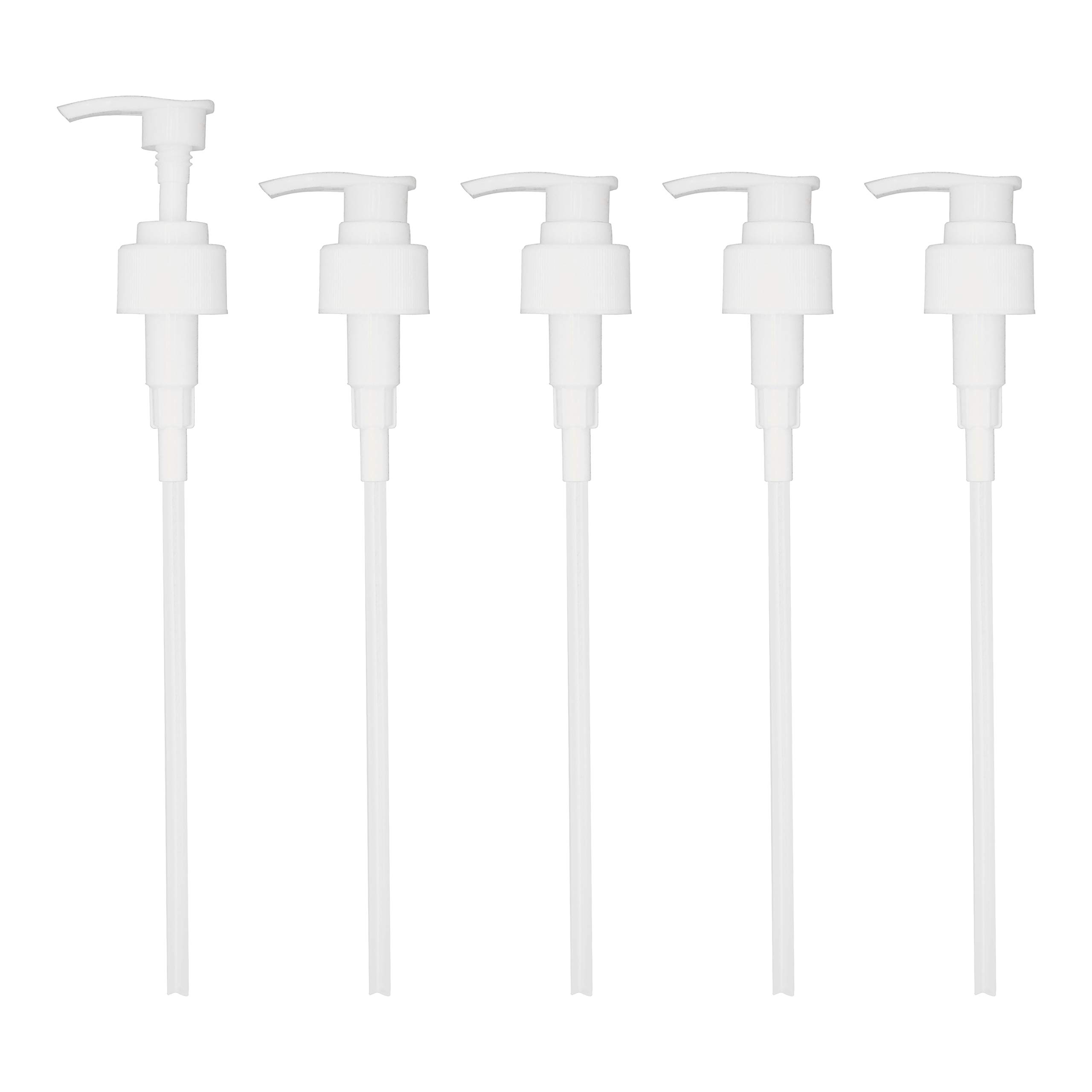 Futu Pack of 5, Universal Shampoo/Conditioner Pump for Bottle, Smooth Pumping for Shampoo, Conditioner, Lotion, Soap, 1 L/33.8 oz.