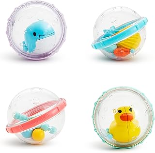 Munchkin Float and Play Bubbles Toy, Baby Bath Toy, Pack of 4, Multicolor