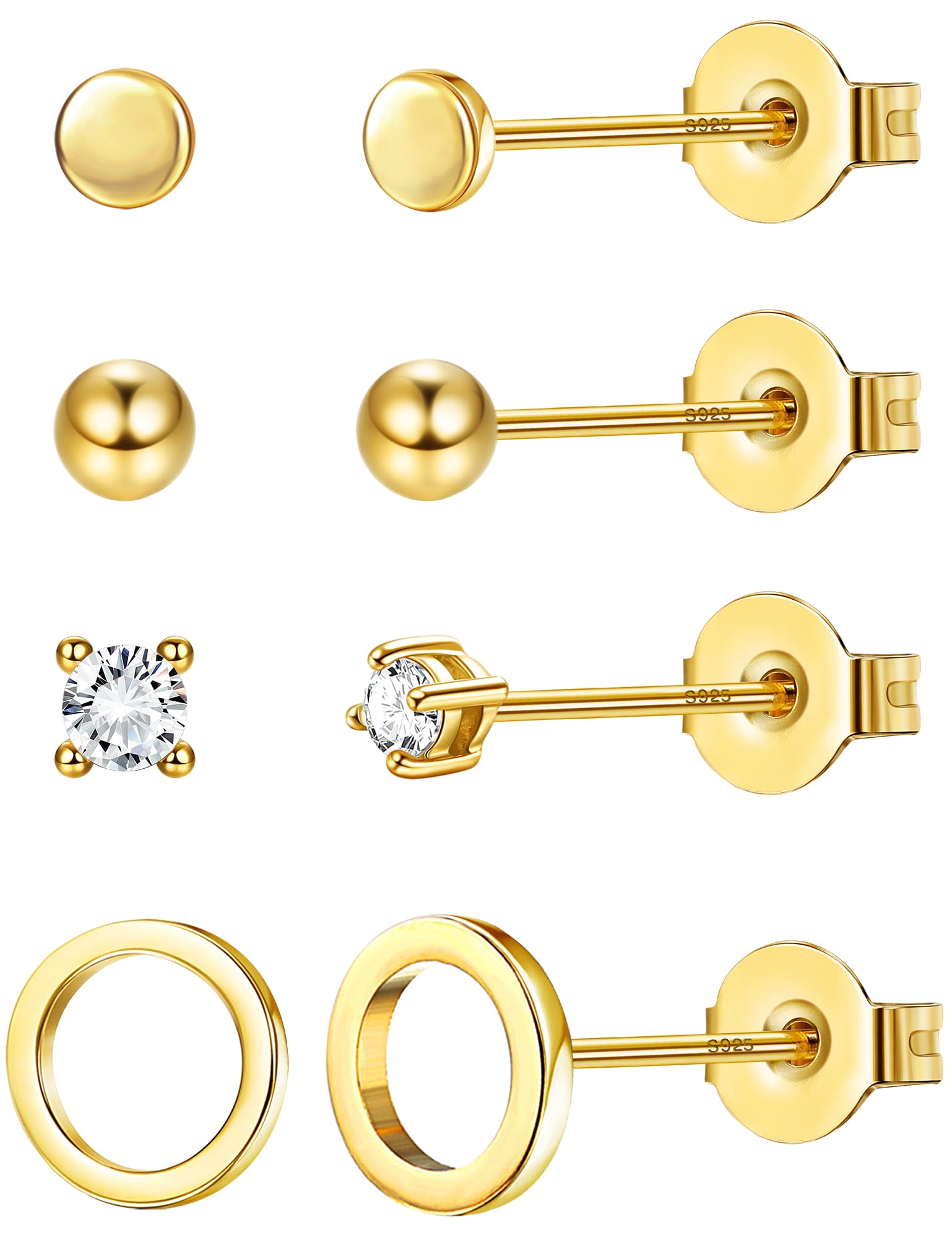 JeweBella Orecchini In Argento 925 Per Donna, Set Impilabili E A 925 Per Donna Set Impilabili E A Cerchio