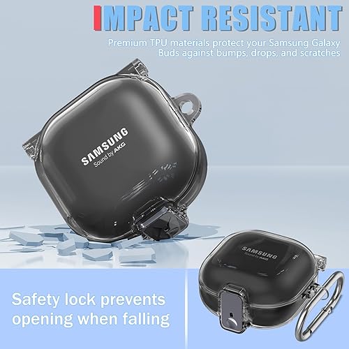 Miniatura 5 de Con bloqueo de seguridad Funda transparente para Samsung Galaxy Buds 2 ProGalaxy Buds 2Galaxy Buds ProGalaxy Buds Live, accesorios con kit de