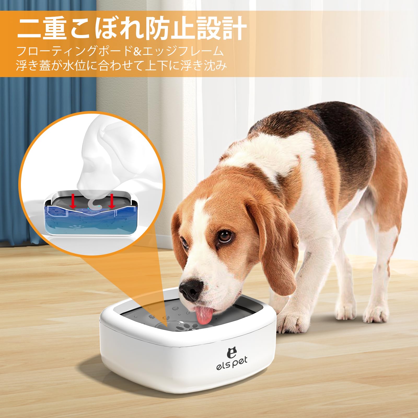 ELS フィルター ポータブルウォーターボトル ペットの水筒 猫 犬