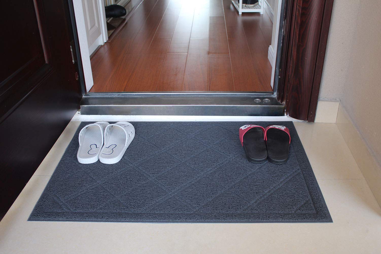 Darkyazi - Felpudo de Goma Alfombra Antideslizante para Interior y Exterior, 61 x 91 cm, diseño de Cuadros, Resistente, para Puerta Delantera, Patio, Bienvenida