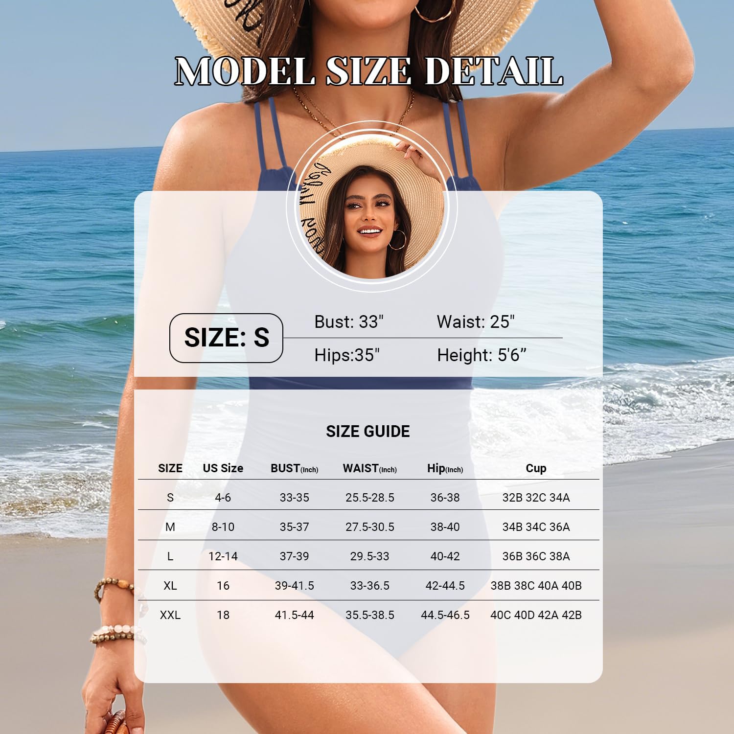 Daci Womens One Piece Swimsuit Tummy Control - Slimming Bathing Suit Scalloped Neck Full Coverage Swimwear 2025 - Image 5