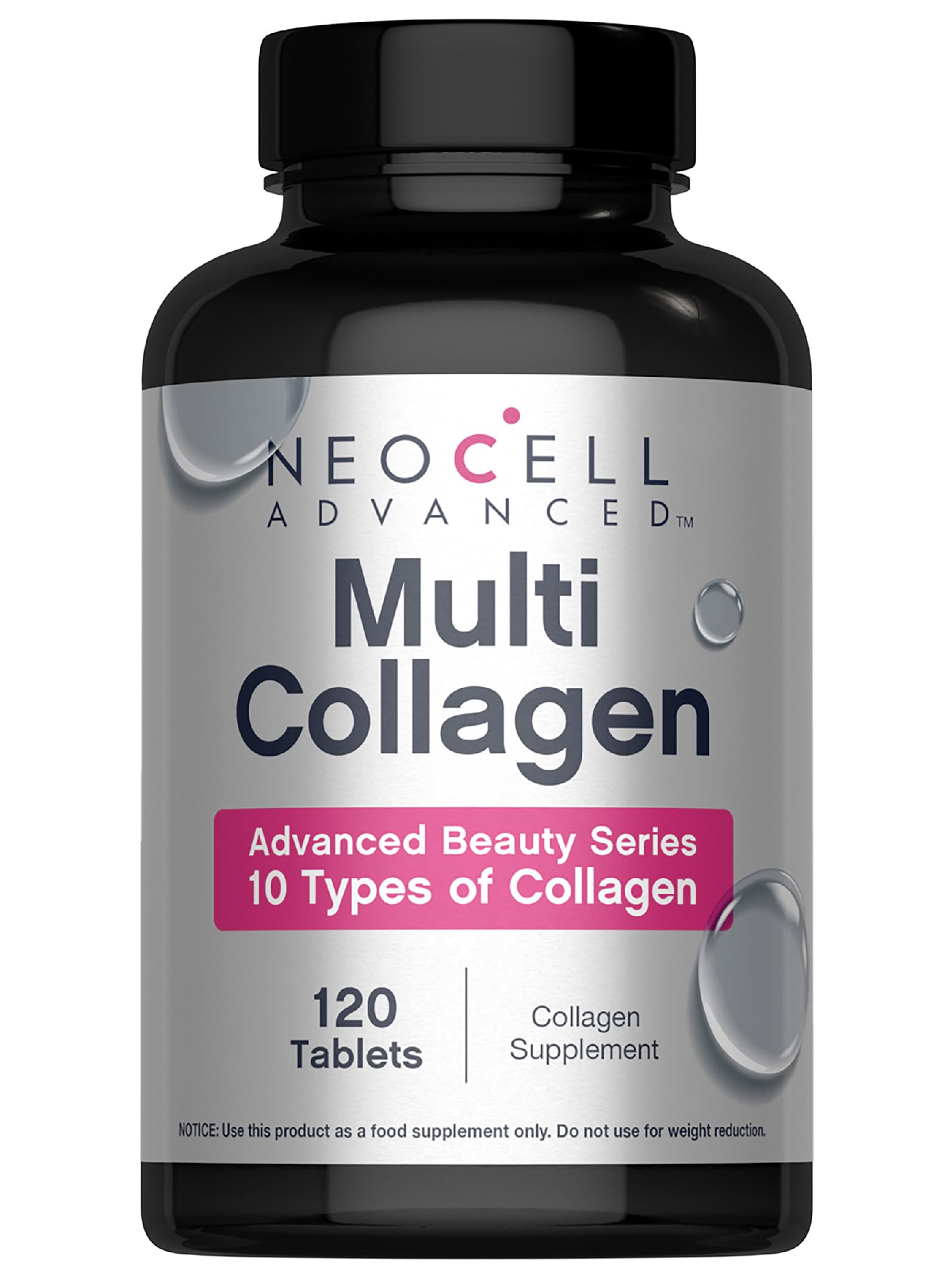 NeoCell Advanced Multi Collagen Peptides 120 Tablets 10 Types of Collagen Skin Hair and Nails Beauty Supplement for