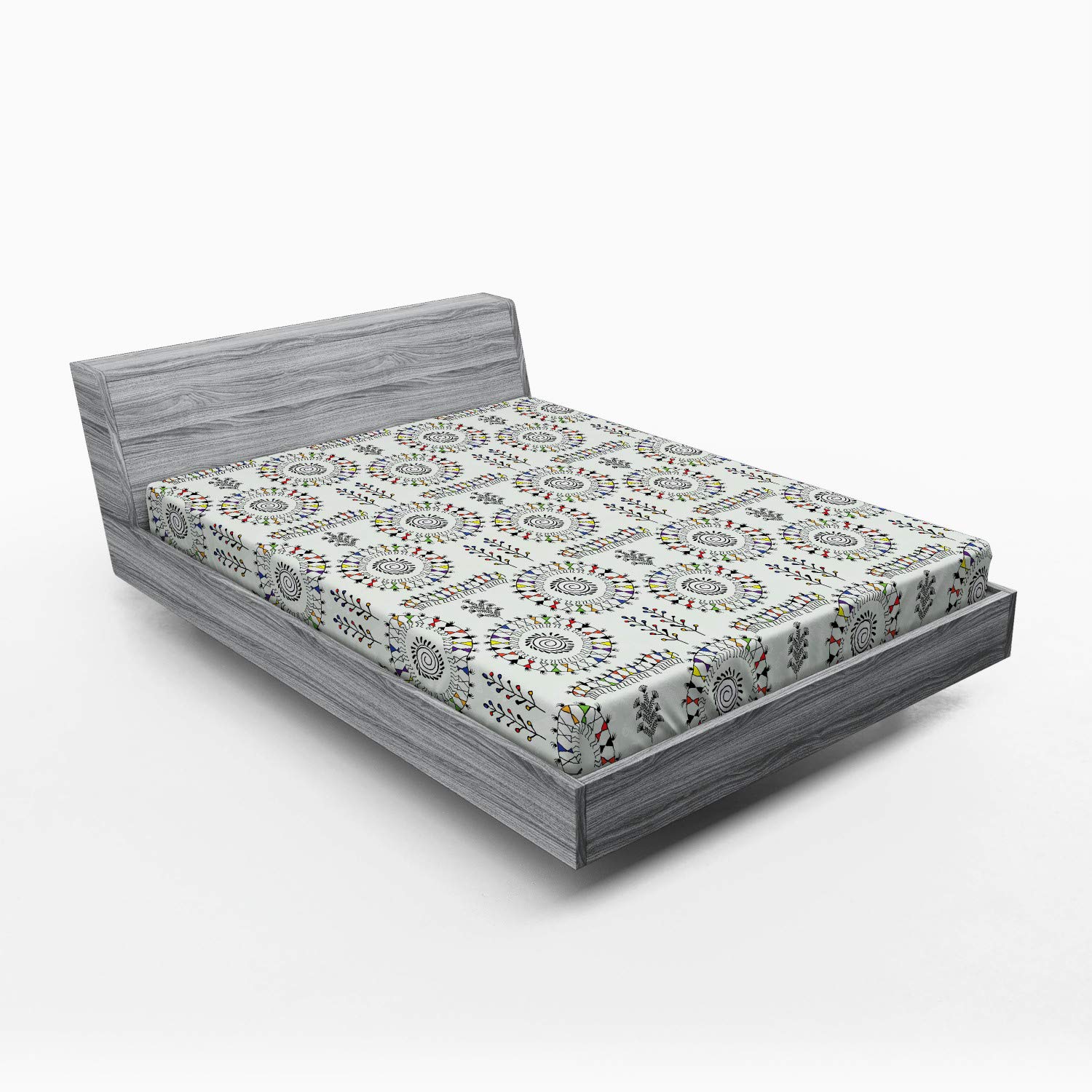 ABAKUHAUS Freccia Lenzuolo con Angoli, Americana Bull, Morbido Tessuto Decorativo da Letto Tasca Elastica a Tutto Tondo, 90 x 190 cm, Multicolore