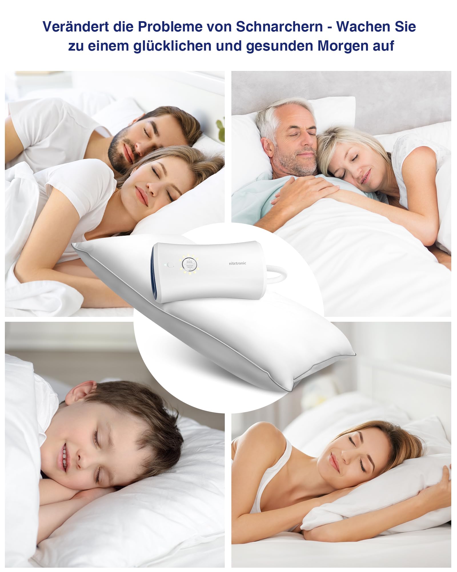 NITETRONIC Z6 Anti-Schnarch-Kissen, Echtzeit-Schnarchdiagnose, intelligente App-Überwachung
