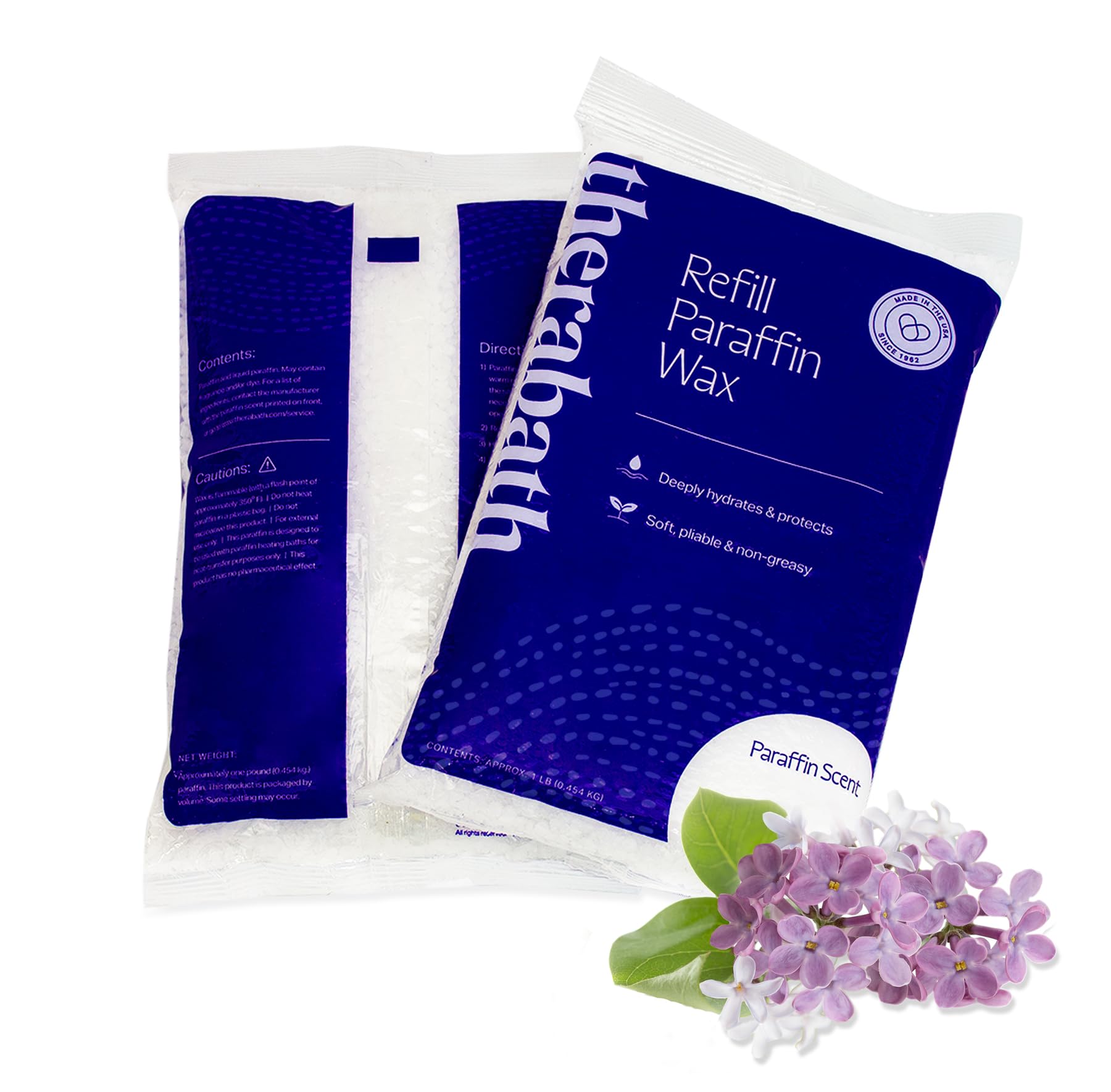 Therabath Paraffin Wax Refill - Use to Relieve Arthritis Discomfort, Stiff Muscles & Dry Skin - Hands, Feet, Body - Made in USA, 6 lb. Blooming Lilacs