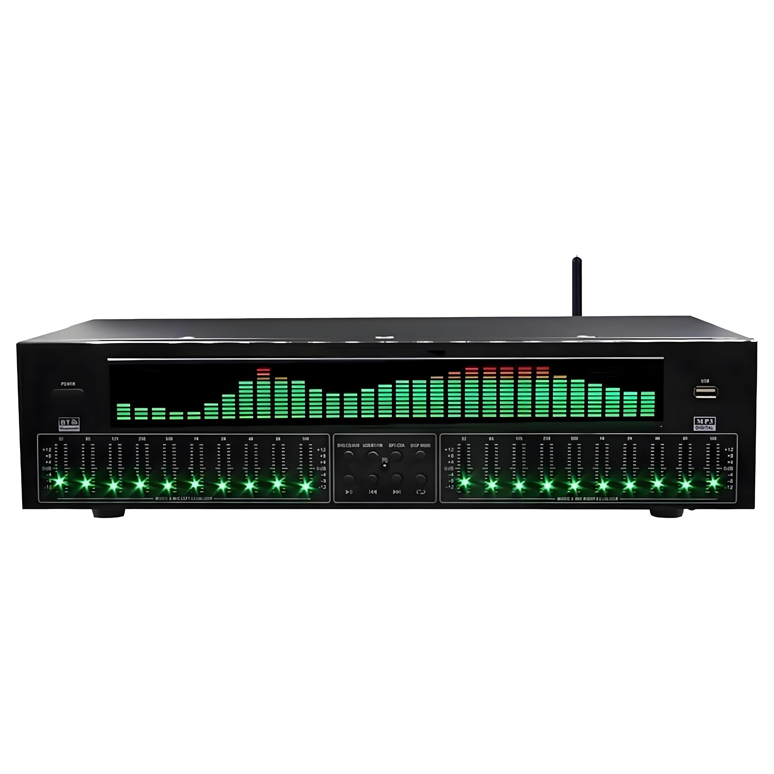 Professioneller EQ Grafic Equalizer, 31-Band Digital Equalizer, Stereo Graphic EQ, Musikspektrumanalysator mit Rauschreduktion, 12 Rhythmusmuster für das Aufnahmestudio