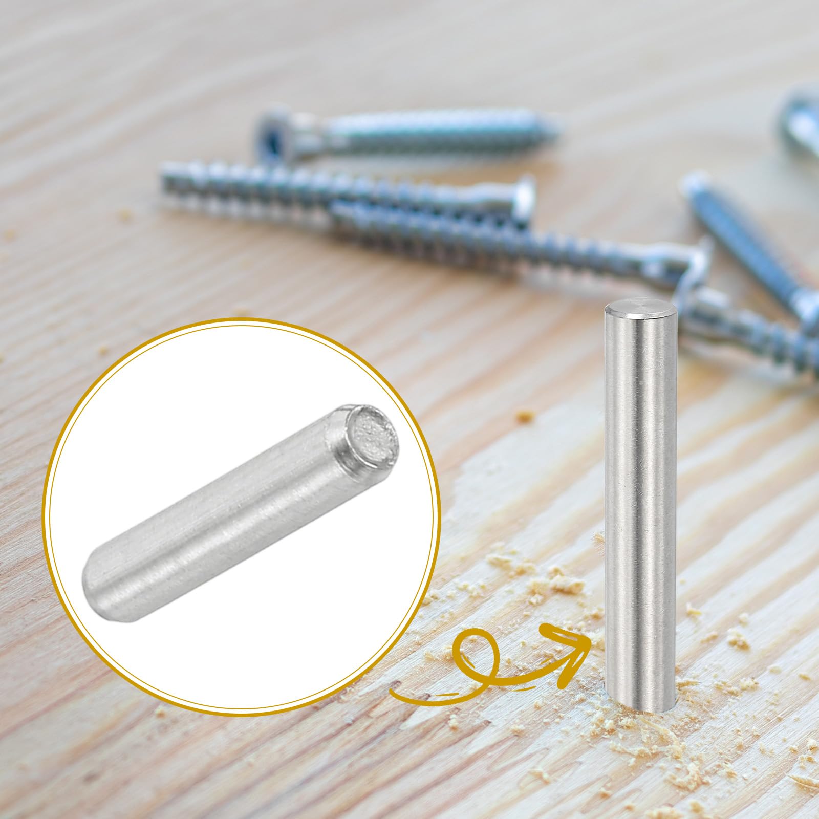 PATIKIL 2mm x 10mm Perno Cilindrico Acciaio Inox, 60 Pz Perni Scaffalatura Acciaio Inox 304 Supporto Asta Elementi Fissaggio Metallici Componenti Riparazione Mobili, Argento